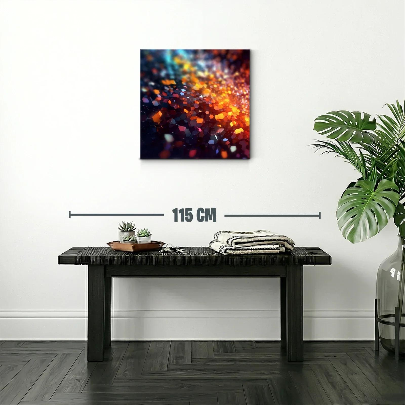 Cuadro abstracto con efecto de mosaico luminoso y vibrante — miniatura 2