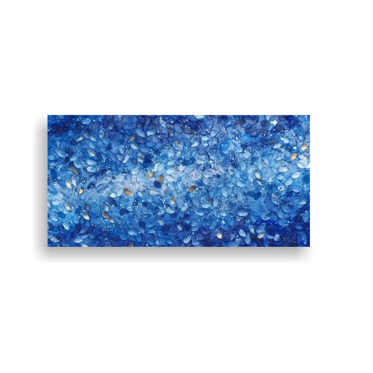 Cuadro textura abstracta de pétalos azules