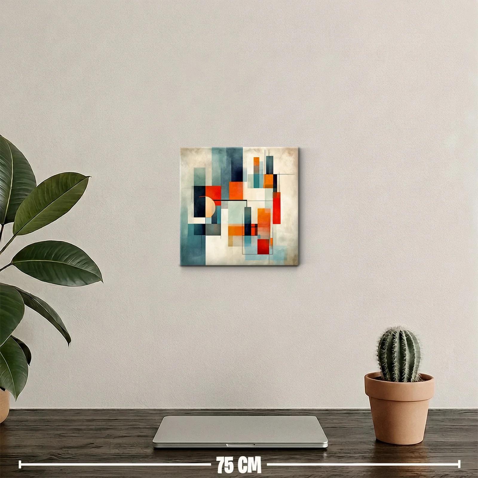 Composición geométrica vibrante con tonos cálidos y fríos — miniatura 2