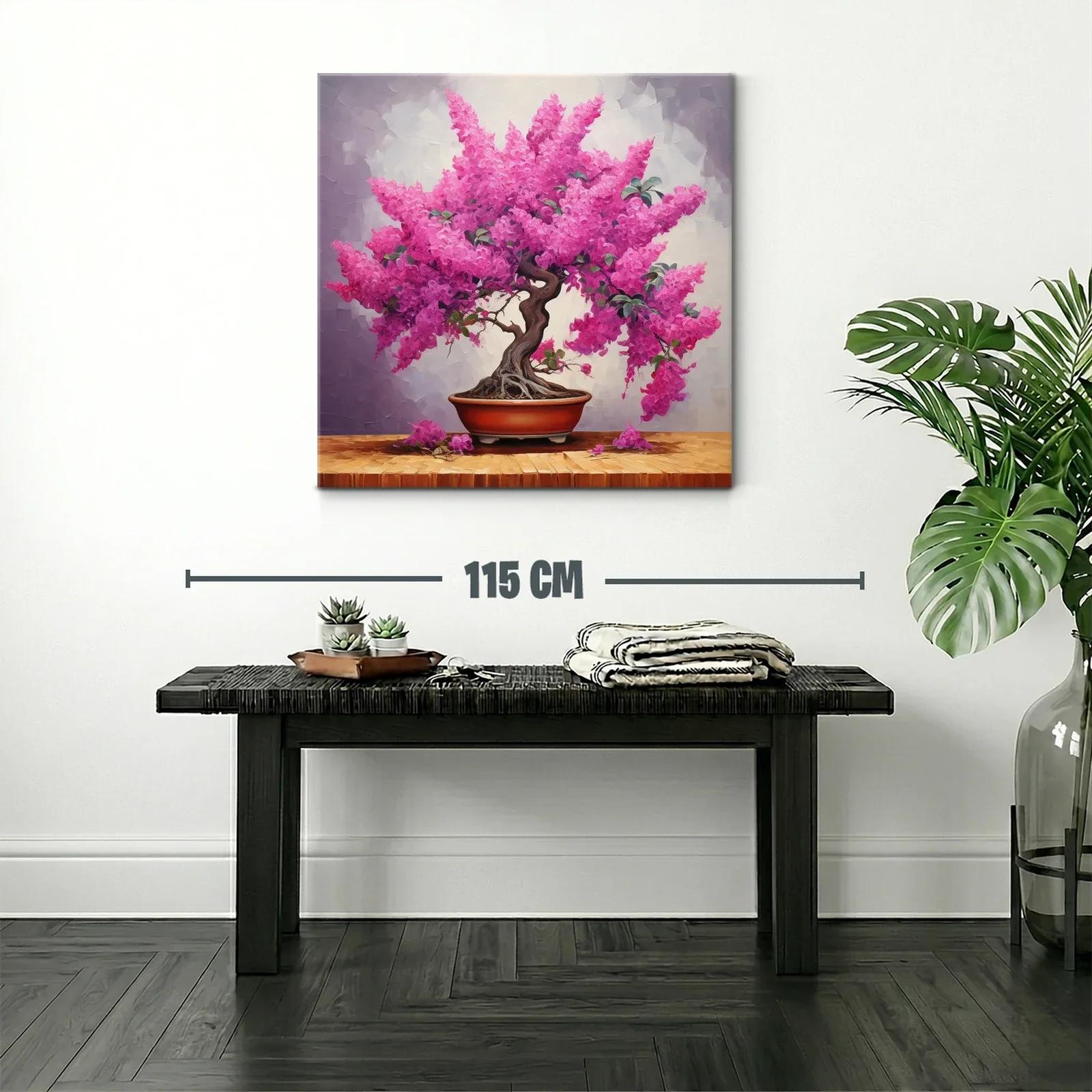 Bonsái con flores vibrantes en tonos fucsia y rosa — miniatura 2