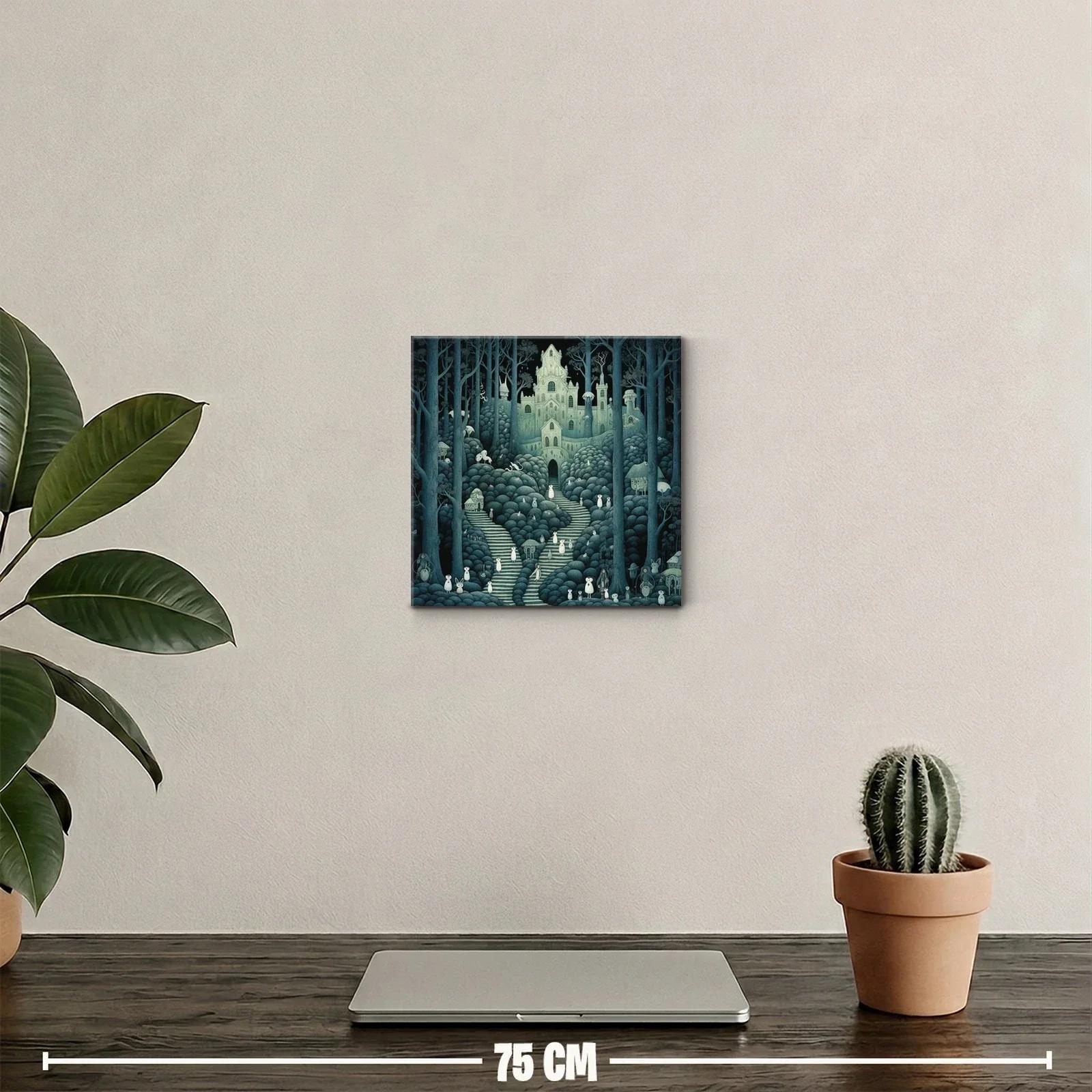 Paisaje encantado con misterio y figuras fantásticas — miniatura 2