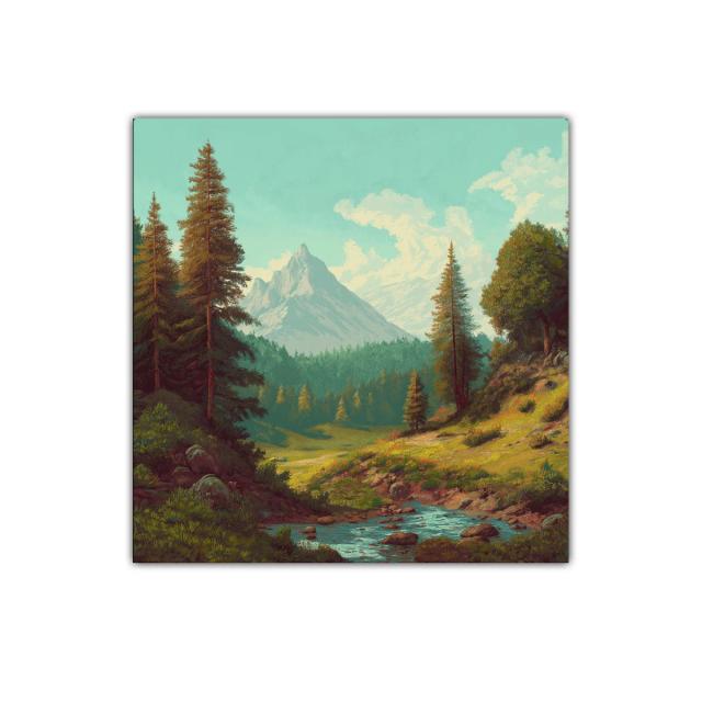 Paisaje natural con río y montañas en calma