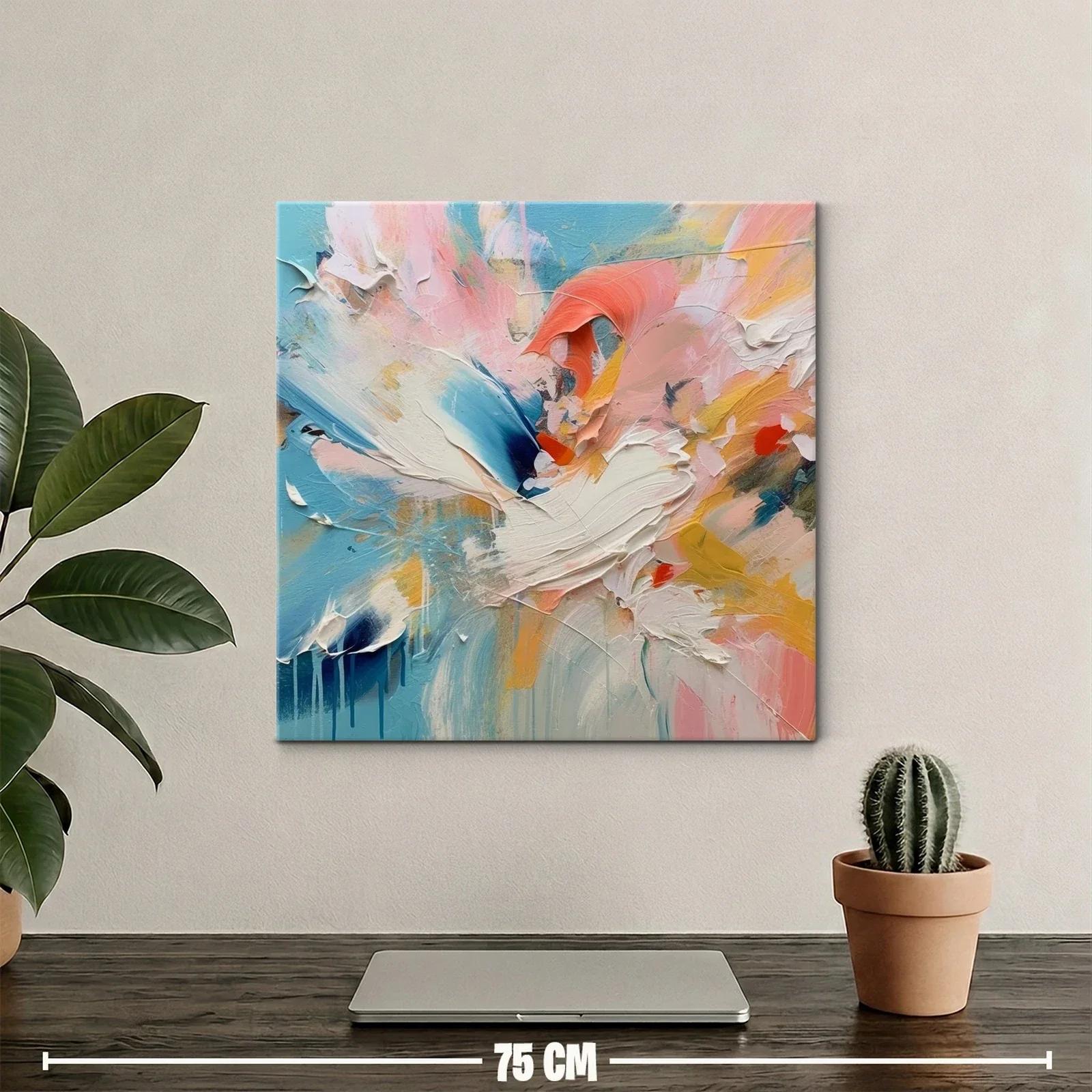 Composición abstracta en tonos pastel con toques vibrantes — miniatura 2