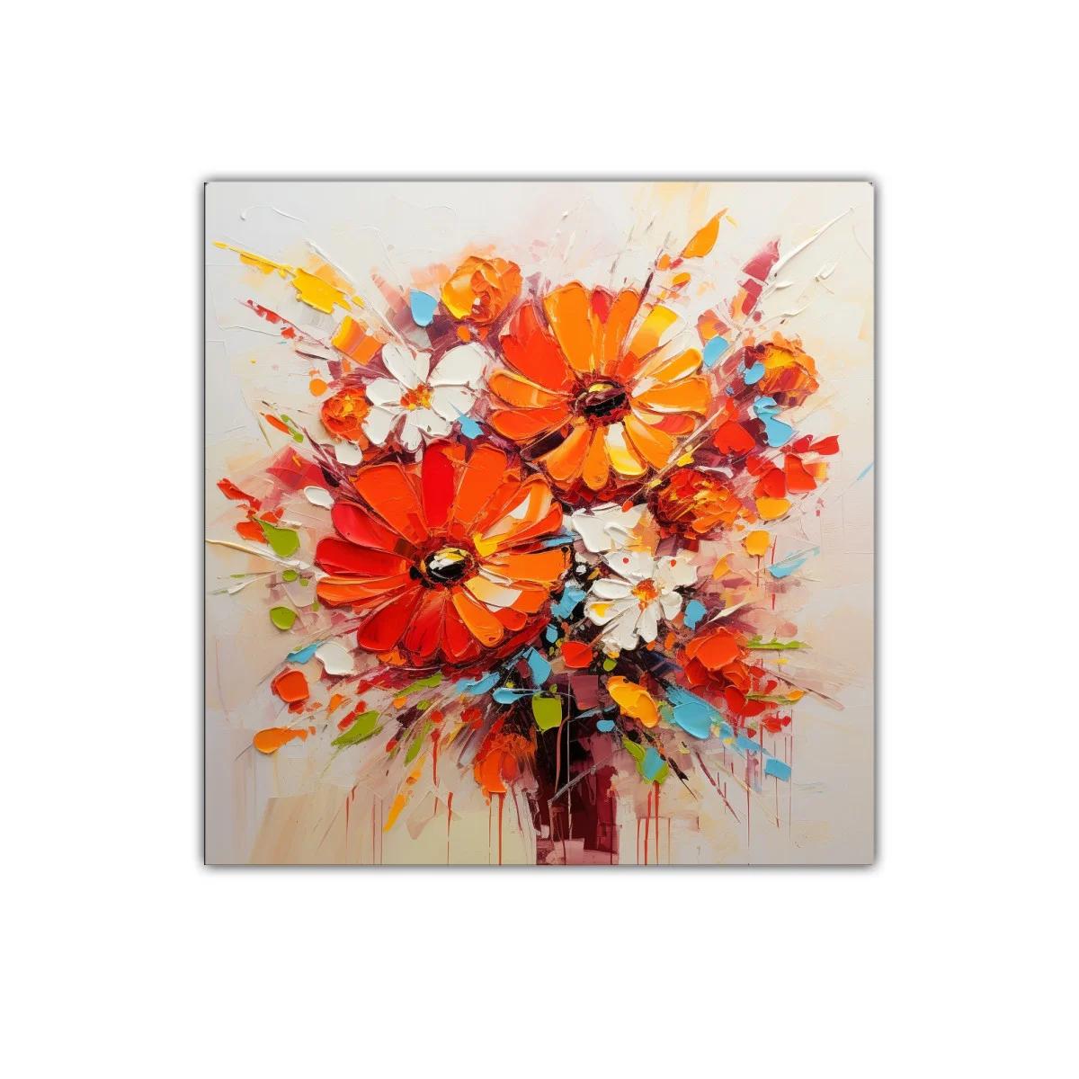 Llamativo ramo de flores en tonos cálidos y vibrantes — imagen principal