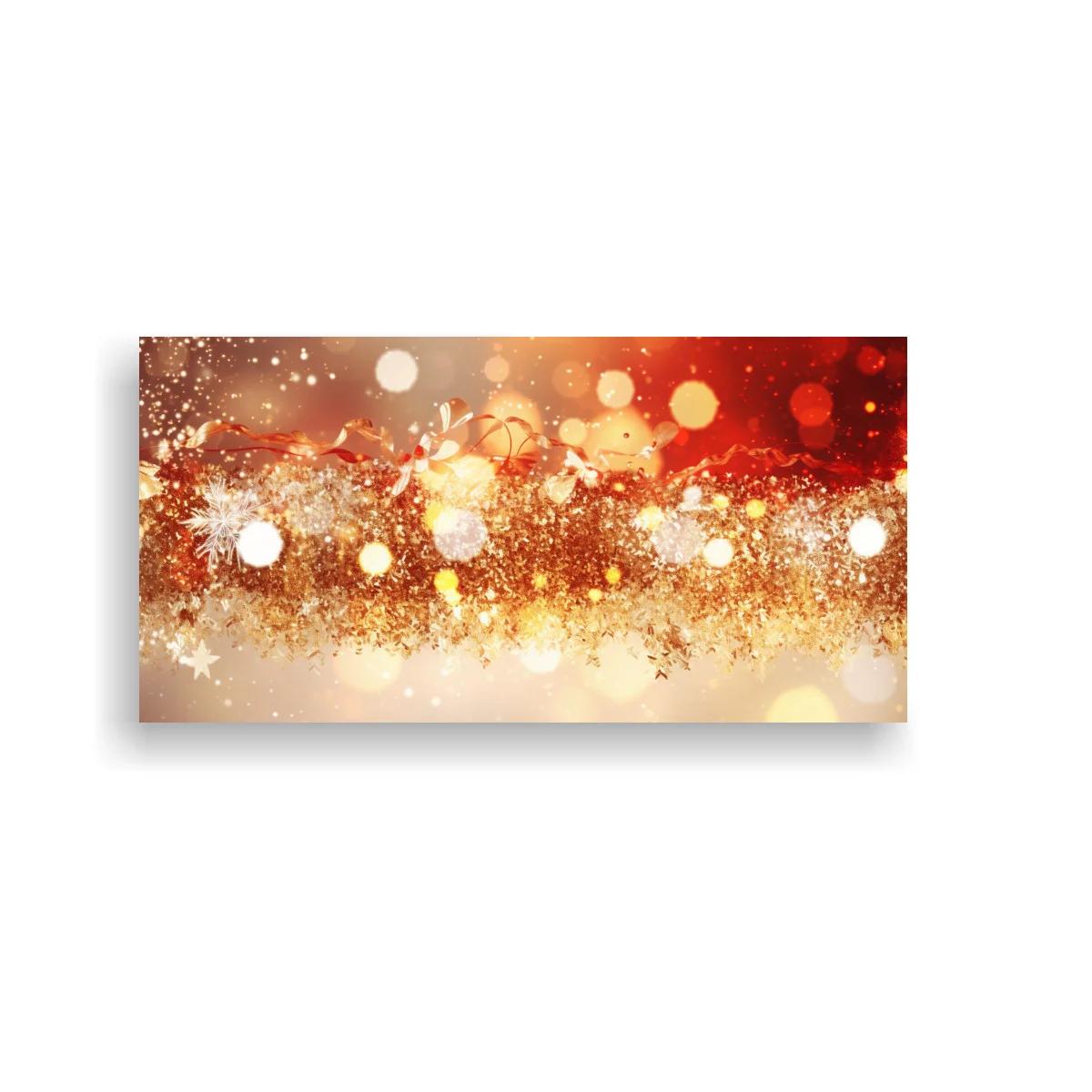 Cuadro luces bokeh doradas con franja luminosa