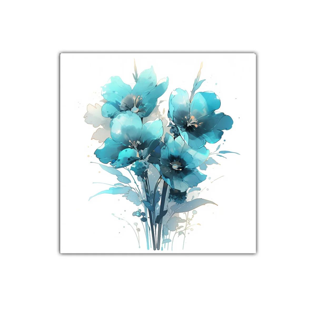 Ramo de flores azules con estilo delicado y moderno
