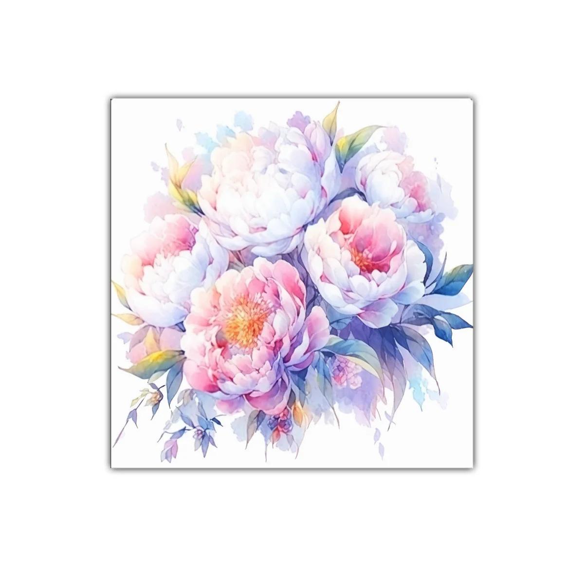 Cuadro con delicadas flores en tonos pastel para decorar