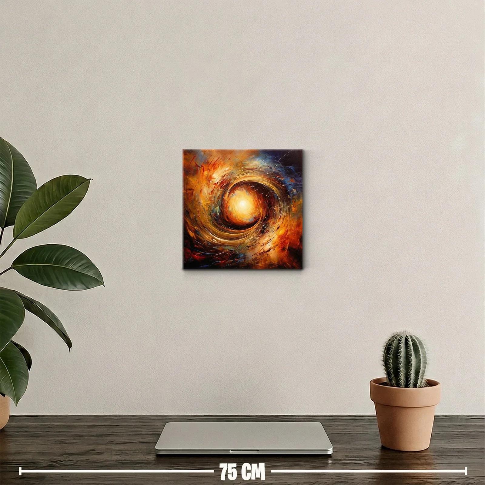 Cuadro Abstracto Espiral de Luz y Energía Cálida — miniatura 2