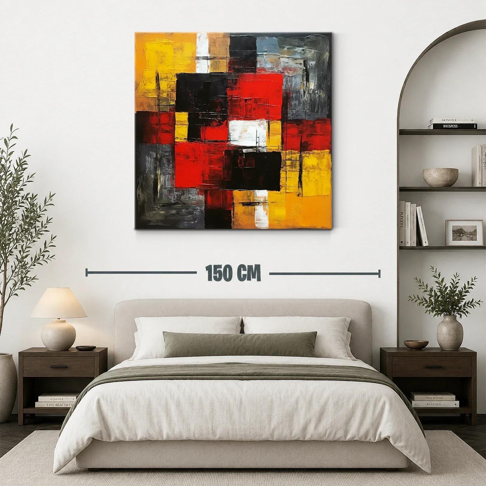 Composición abstracta con tonos intensos rojos y amarillos — miniatura 3