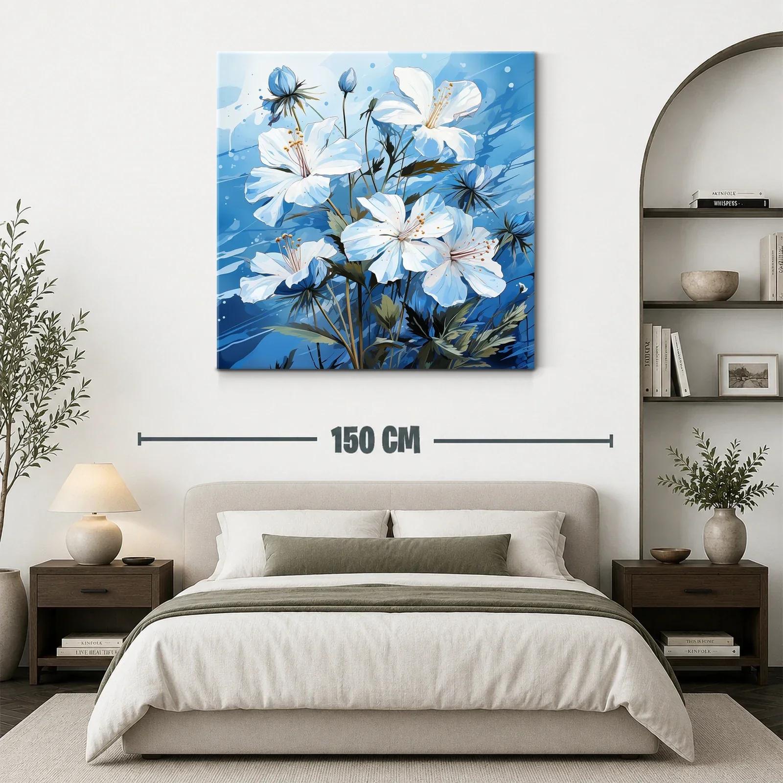 Elegancia floral en tonos frescos y azules vibrantes — miniatura 3