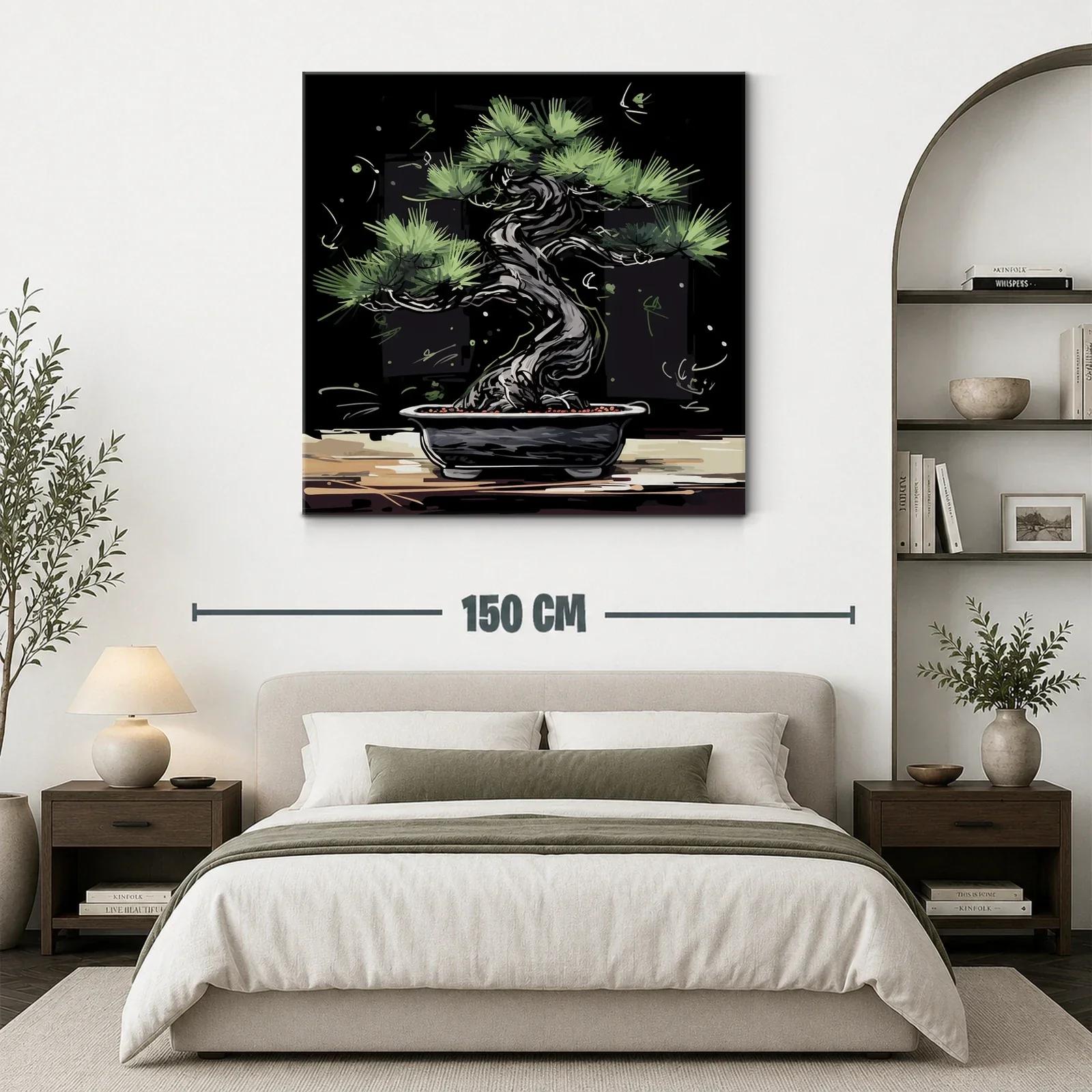Bonsái elegante con tonos verdes y negros — miniatura 3