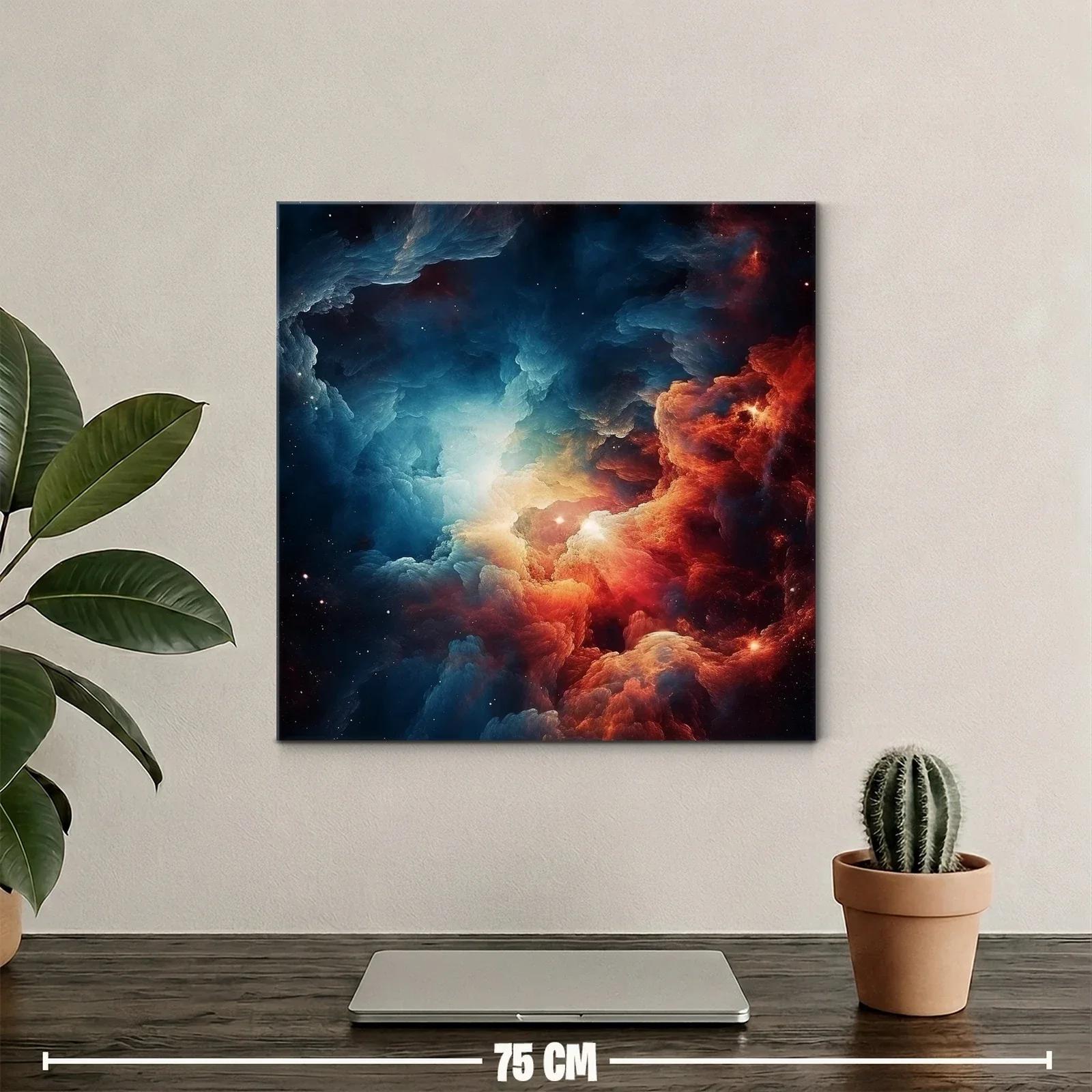 Cuadro abstracto con explosión cósmica en tonos intensos — miniatura 2