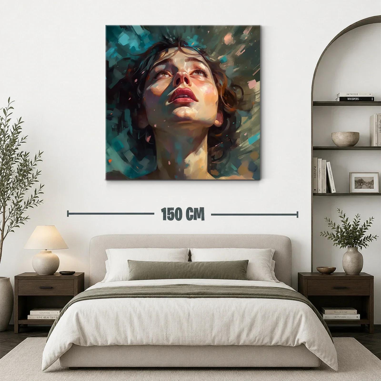Retrato expresivo de mujer mirando hacia el cielo — miniatura 3