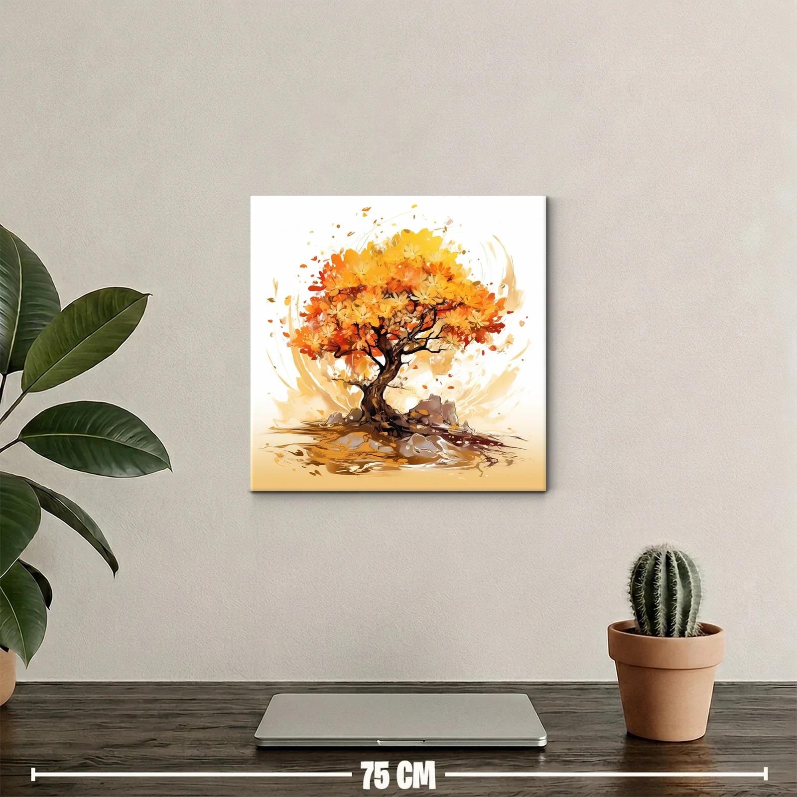 Árbol de otoño con vibrantes tonos cálidos y movimiento — miniatura 2