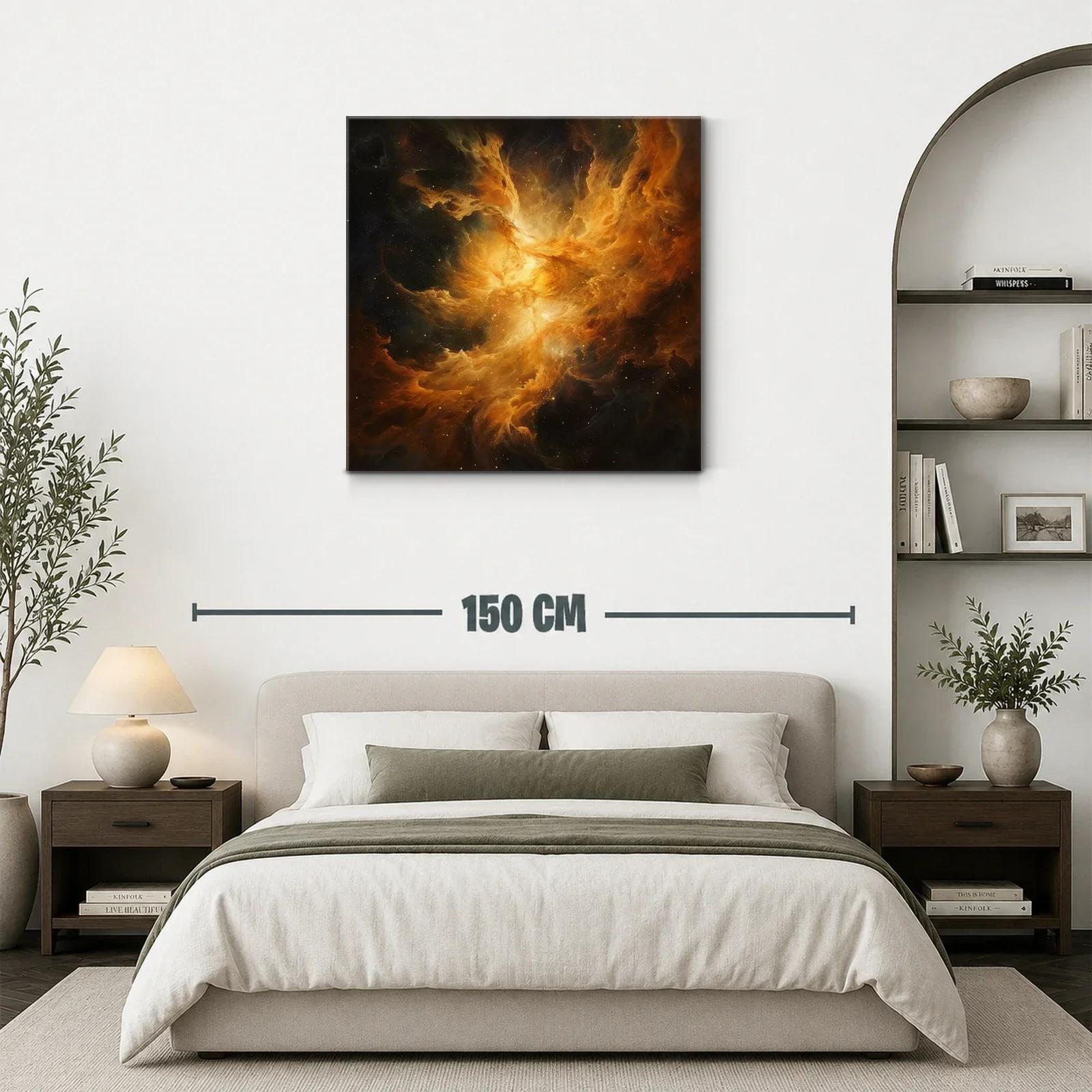 Cuadro de nebulosa cósmica en tonos cálidos intensos — miniatura 3