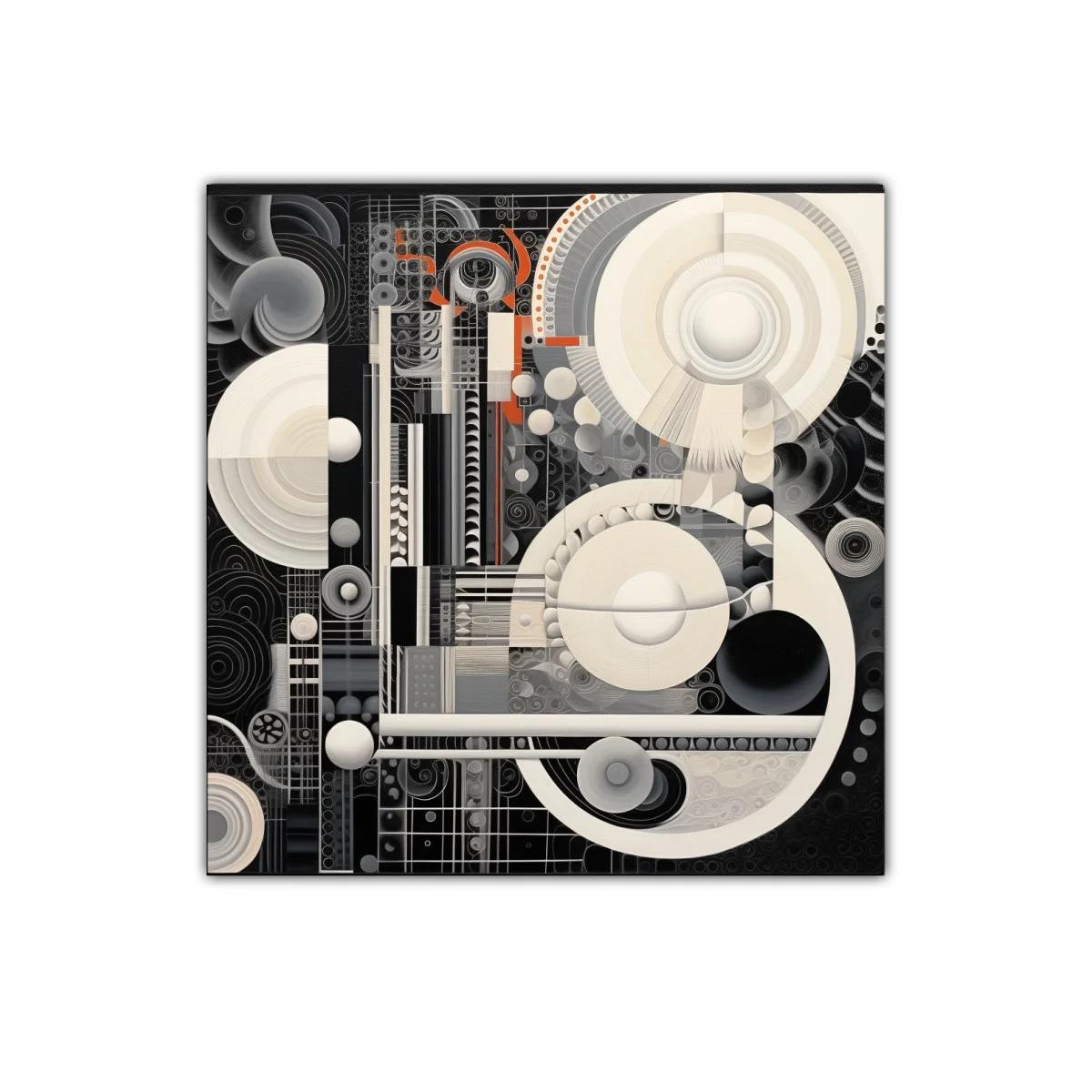 Composición geométrica con círculos y líneas en tonos neutros — imagen principal