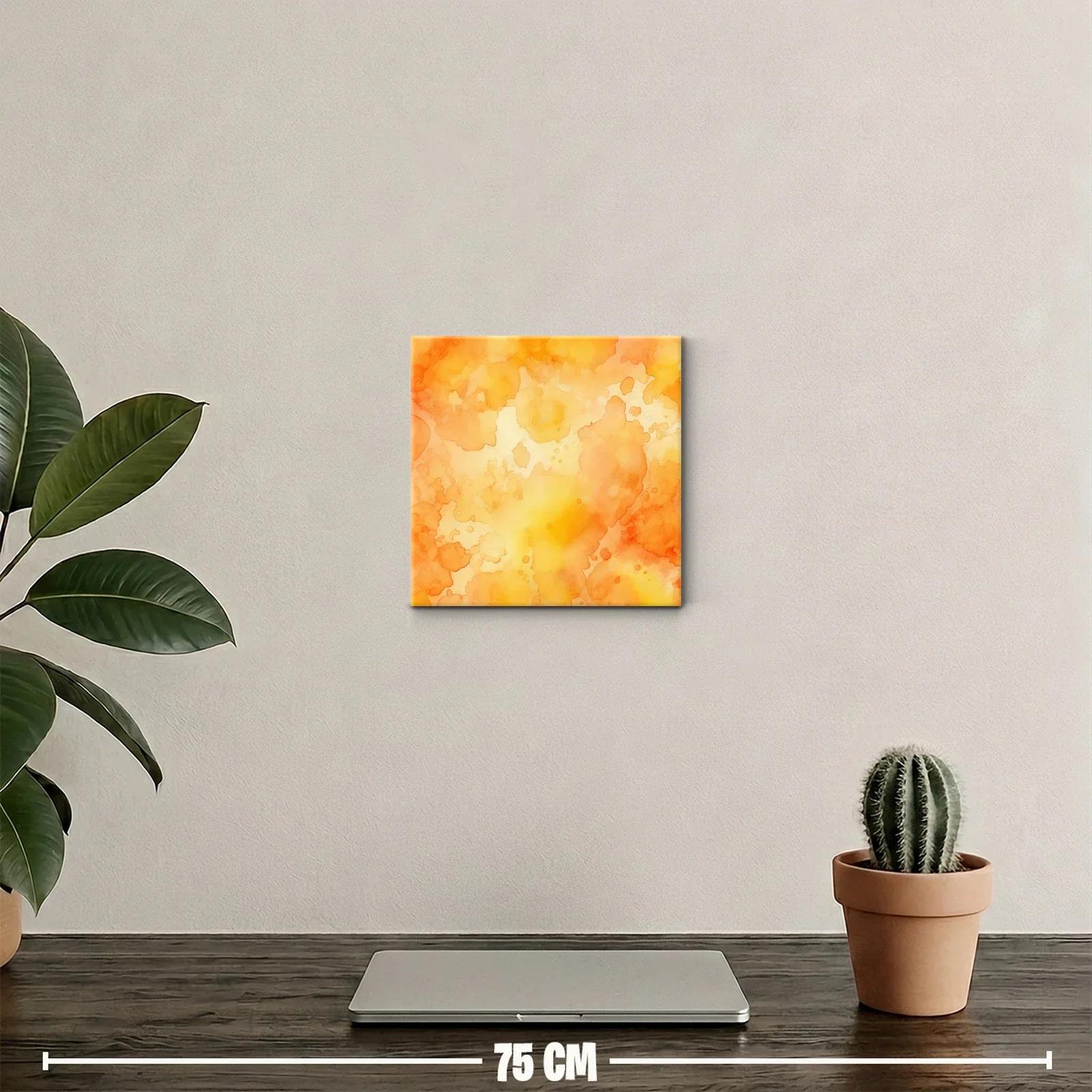 Cuadro decorativo abstracto en tonos cálidos y naranjas — miniatura 2