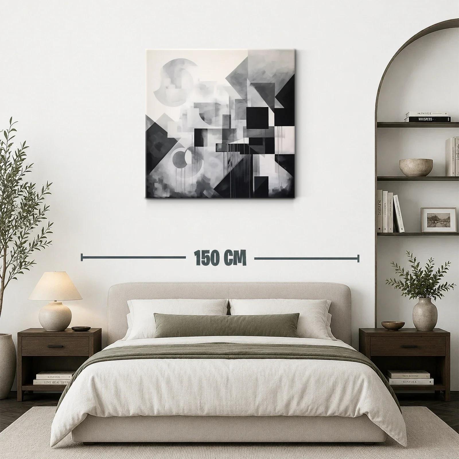 Composición geométrica en escala de grises y negro — miniatura 3
