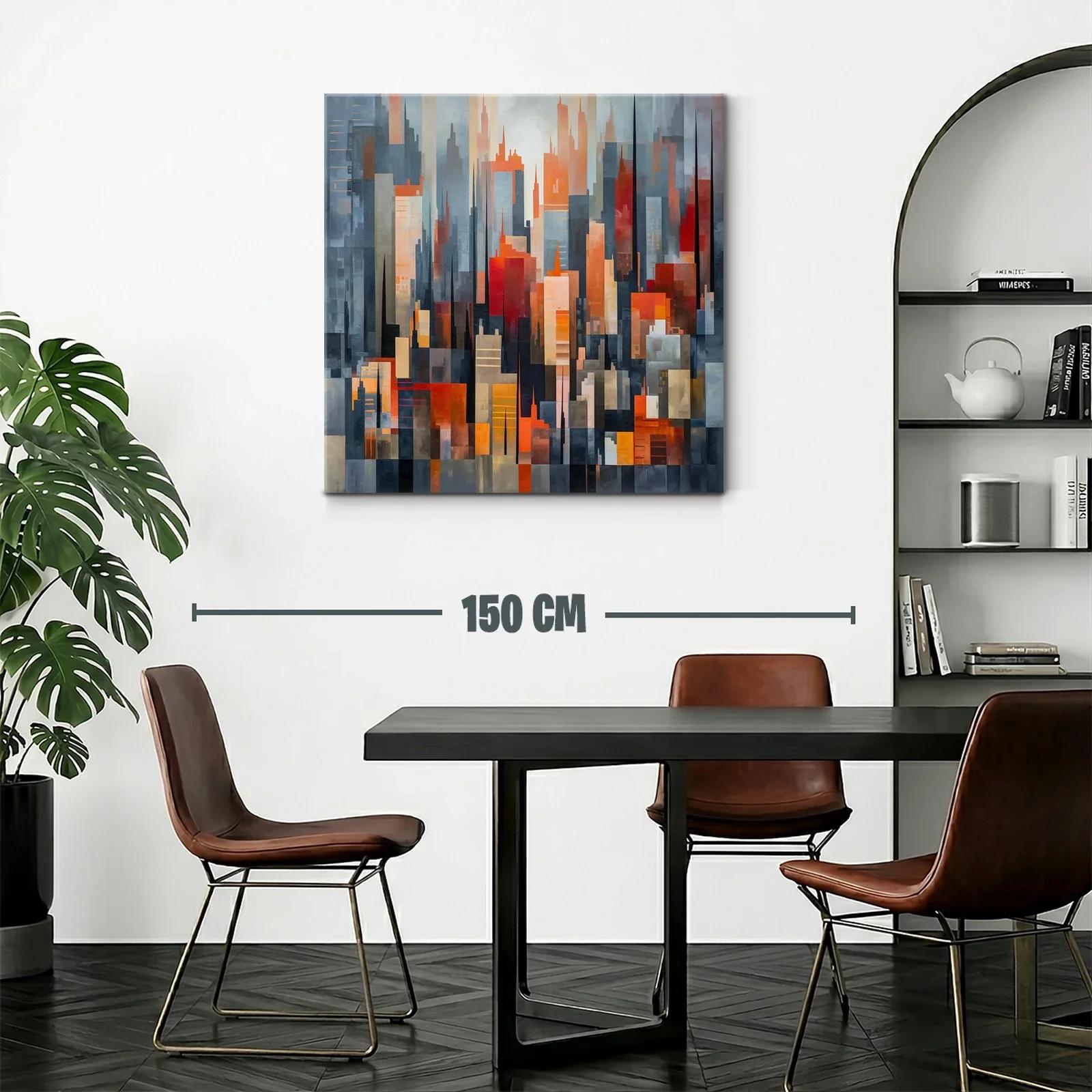 Composición abstracta de paisaje urbano con tonos cálidos — miniatura 2