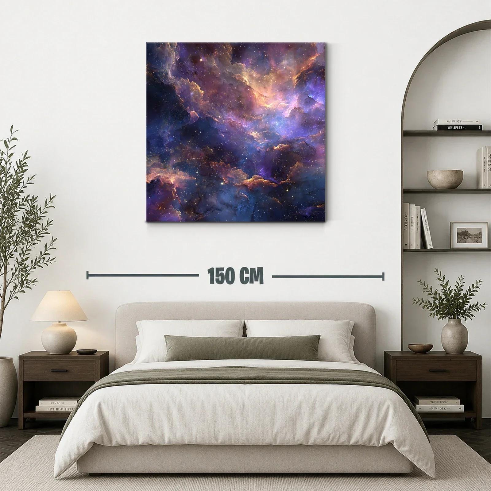 Universo estrellado con tonos violetas y dorados — miniatura 3