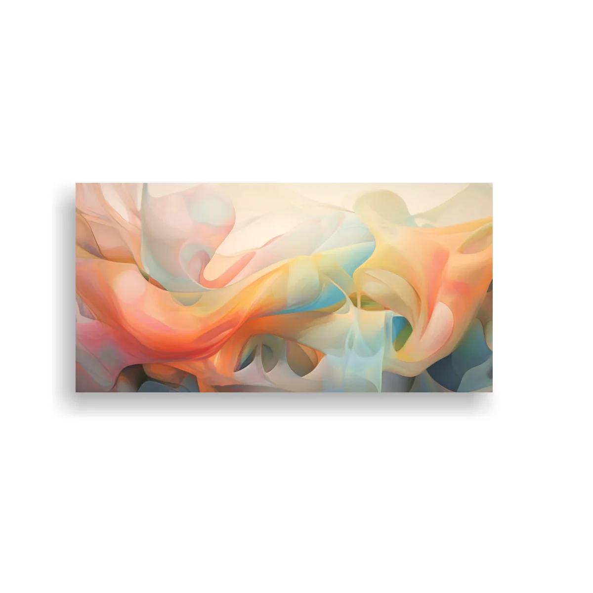Cuadro formas abstractas fluidas con pliegues translúcidos