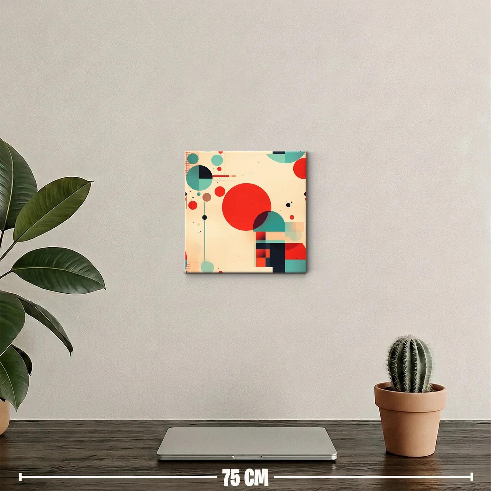 Cuadro decorativo con diseño geométrico en tonos vivos — miniatura 2