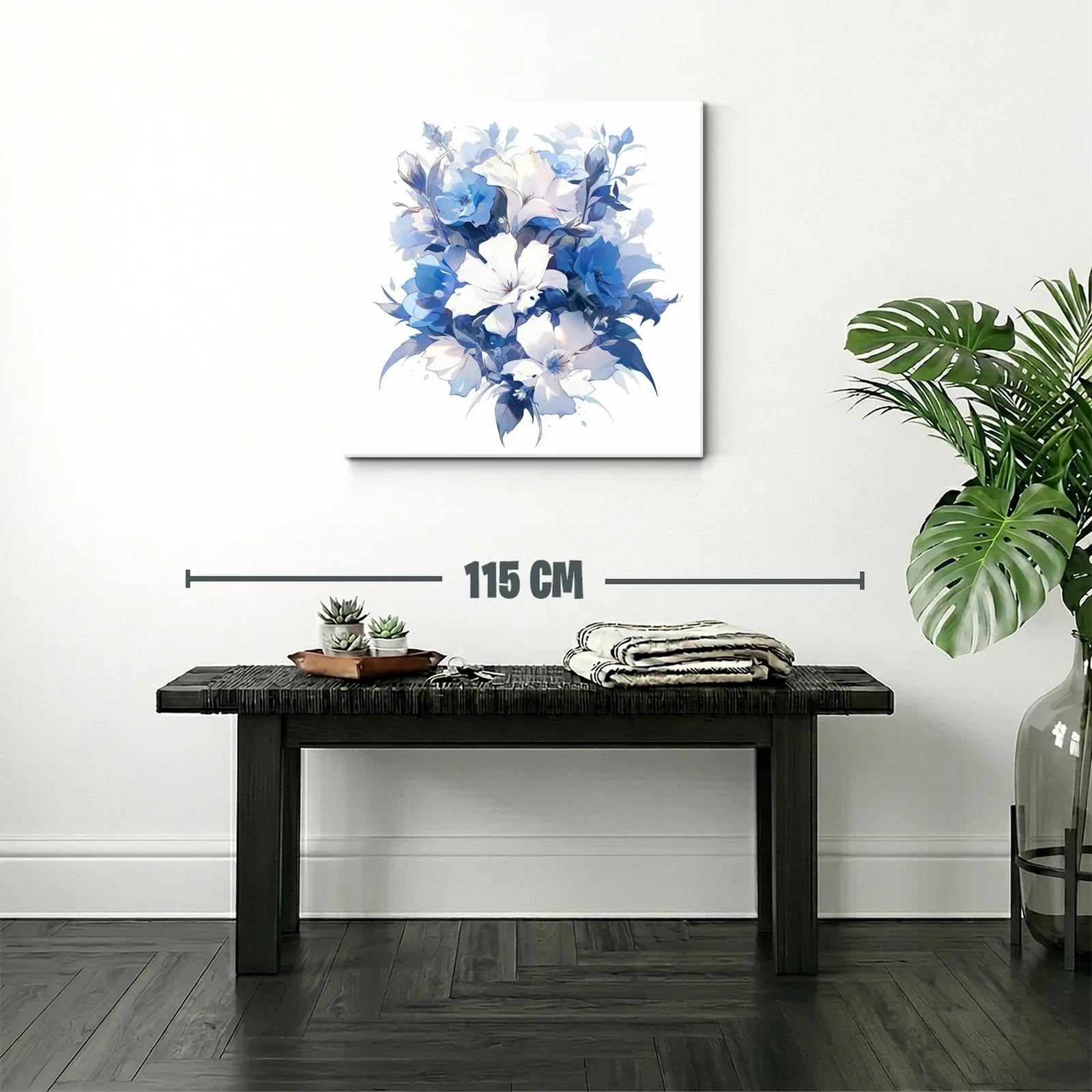 Composición Floral en Tonos Azules y Blancos — miniatura 2
