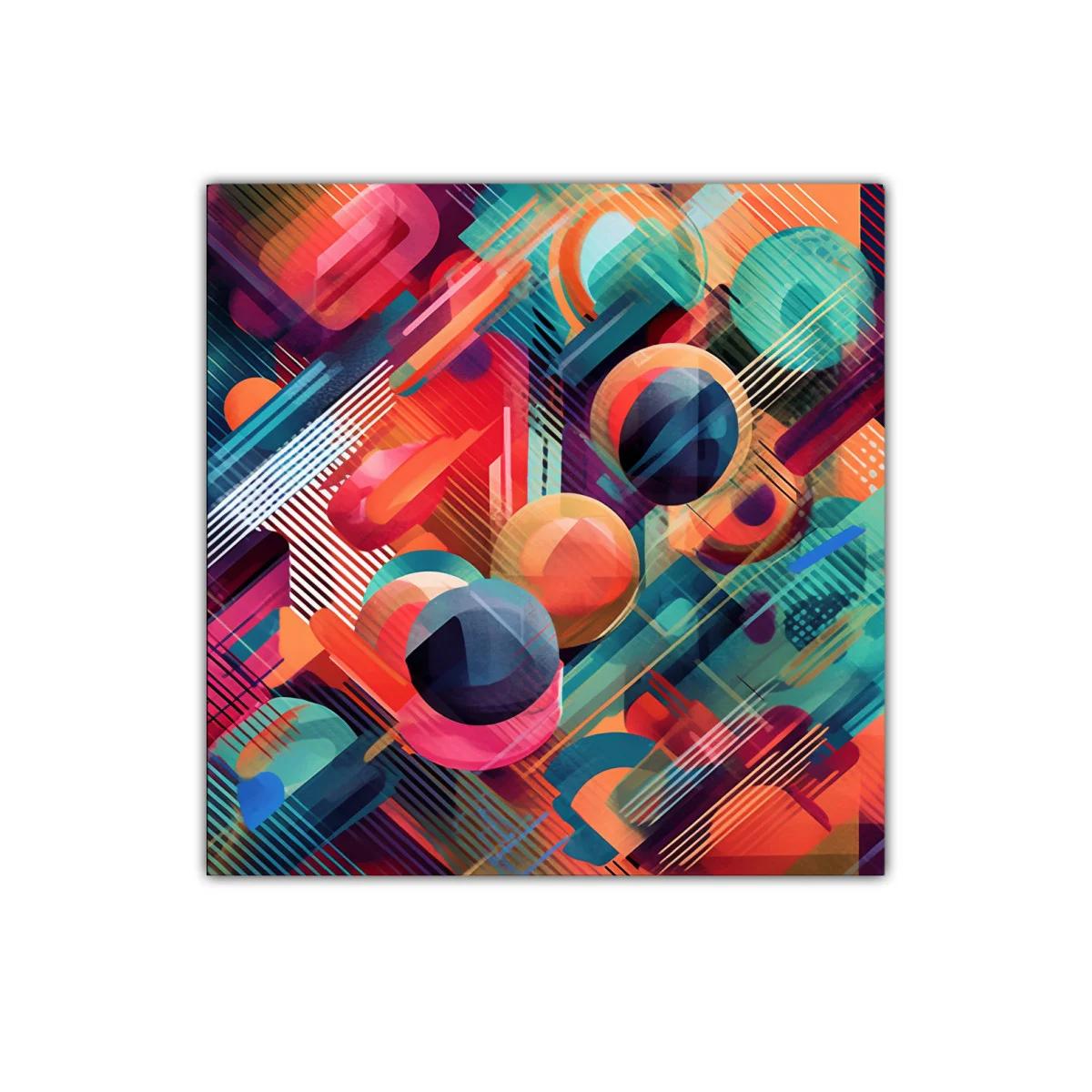 Cuadro abstracto con formas geométricas y vibrantes colores — imagen principal