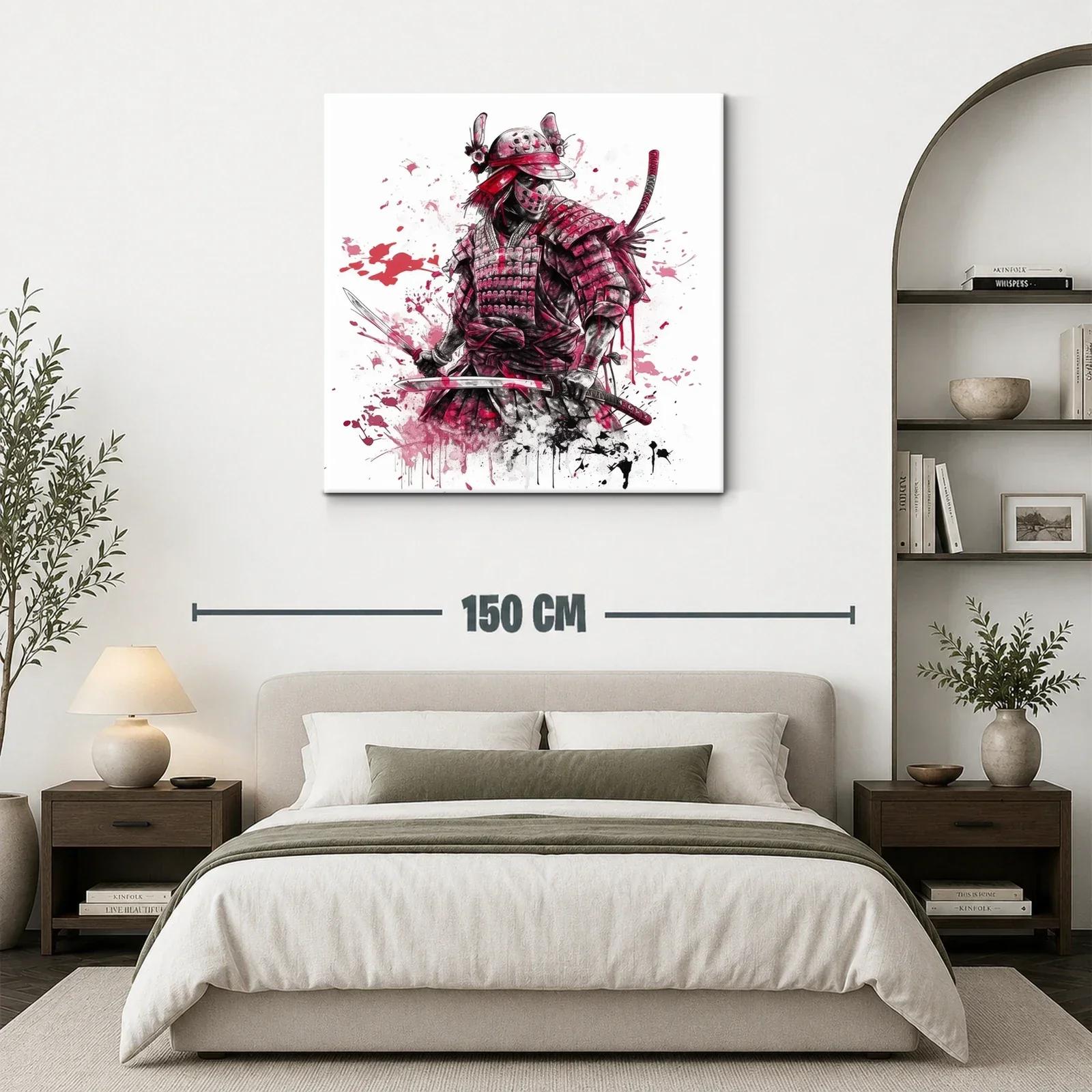 Samurái en acción con tonos rojos intensos y dinámicos — miniatura 3
