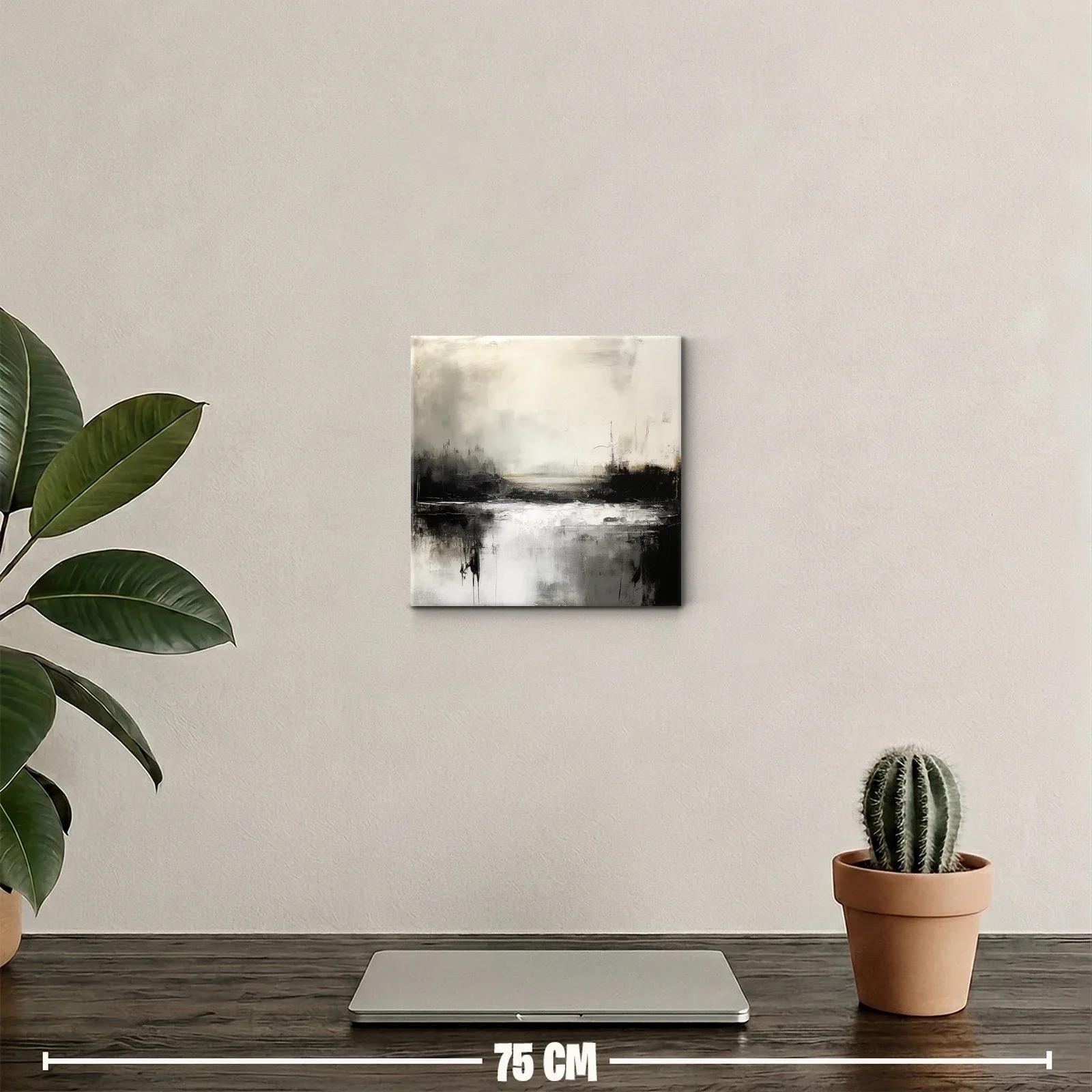 Paisaje abstracto en tonos neutros y contrastes intensos — miniatura 2