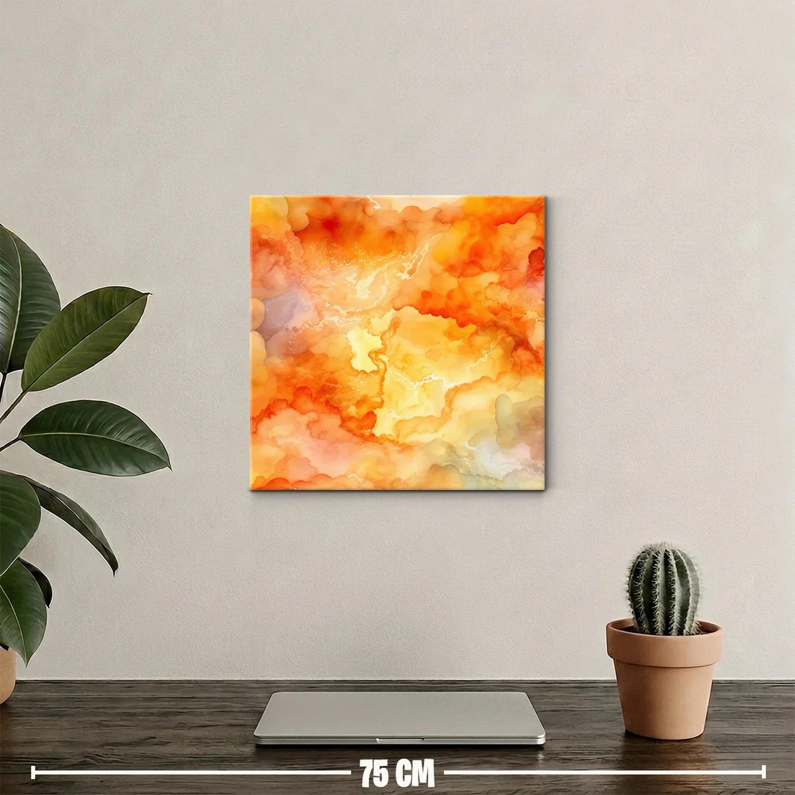 Cuadro abstracto en tonos cálidos y luminiscentes — miniatura 2