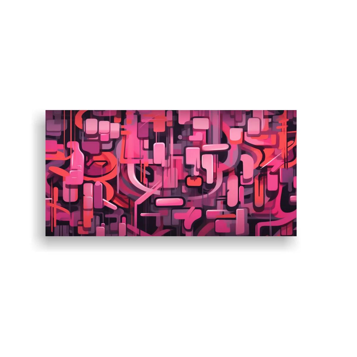 Cuadro abstracción geométrica con formas tubulares