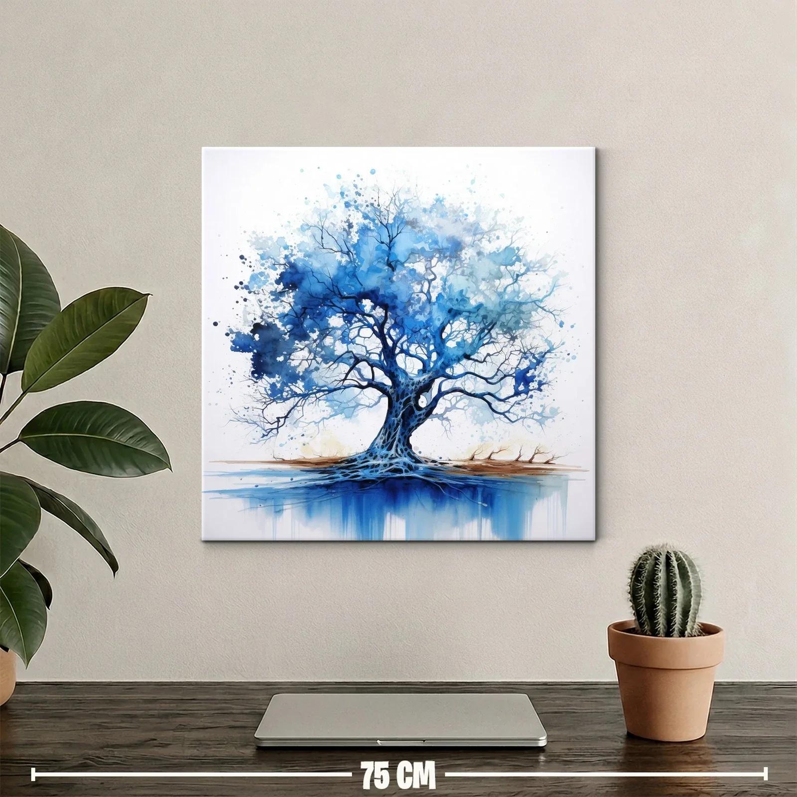 Árbol azul vibrante con raíces profundas y ramas extendidas — miniatura 2