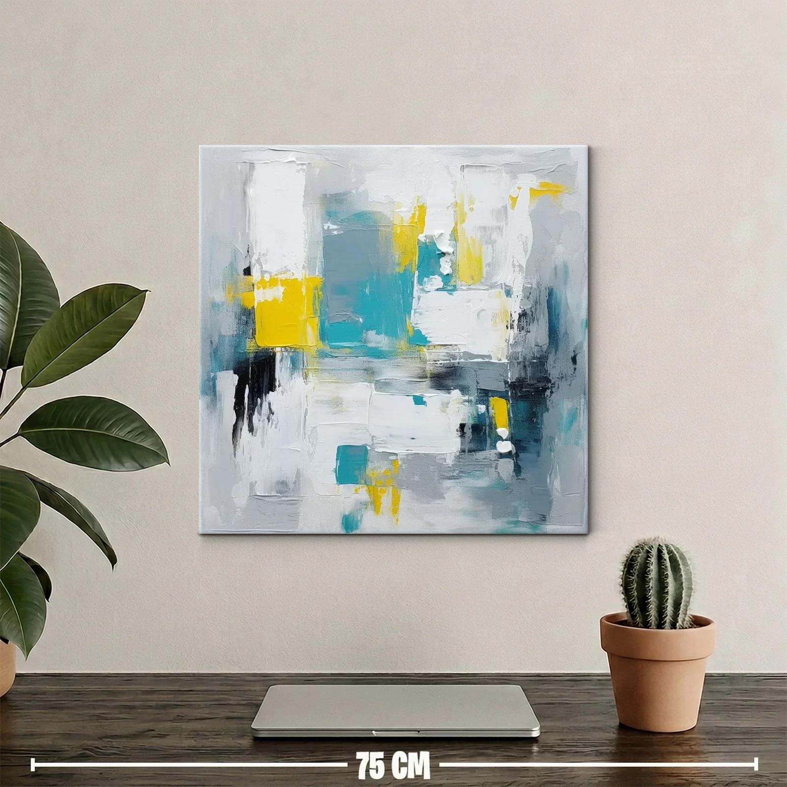 Composición abstracta con toques vibrantes y neutros — miniatura 2