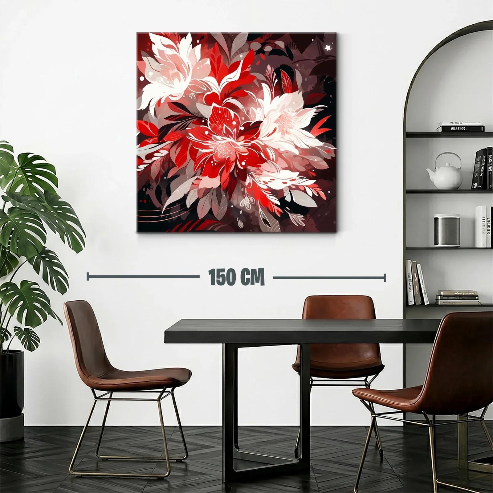 Arte floral en tonos rojos intensos y neutrales cálidos — miniatura 2