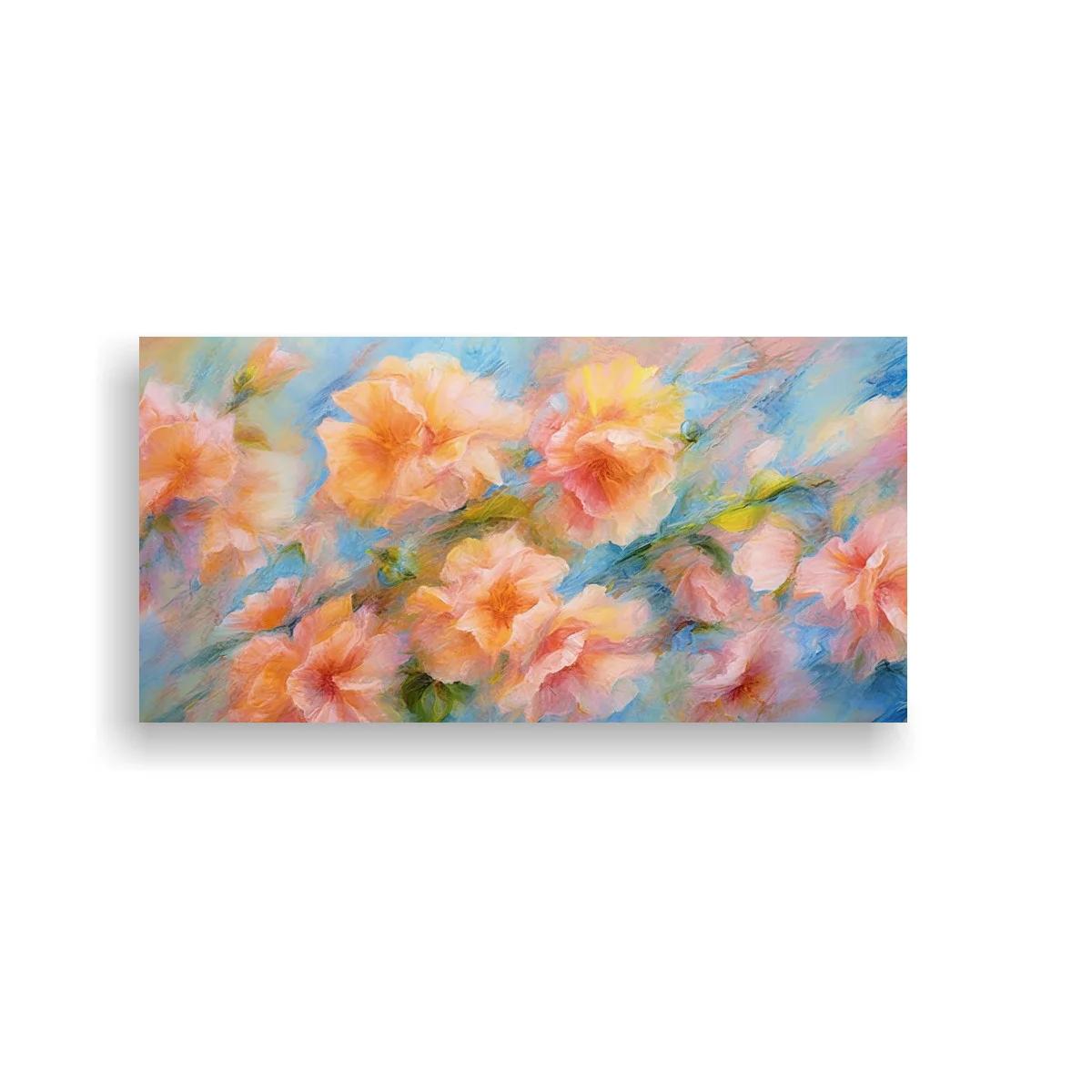 Cuadro flores rosadas en ramo horizontal
