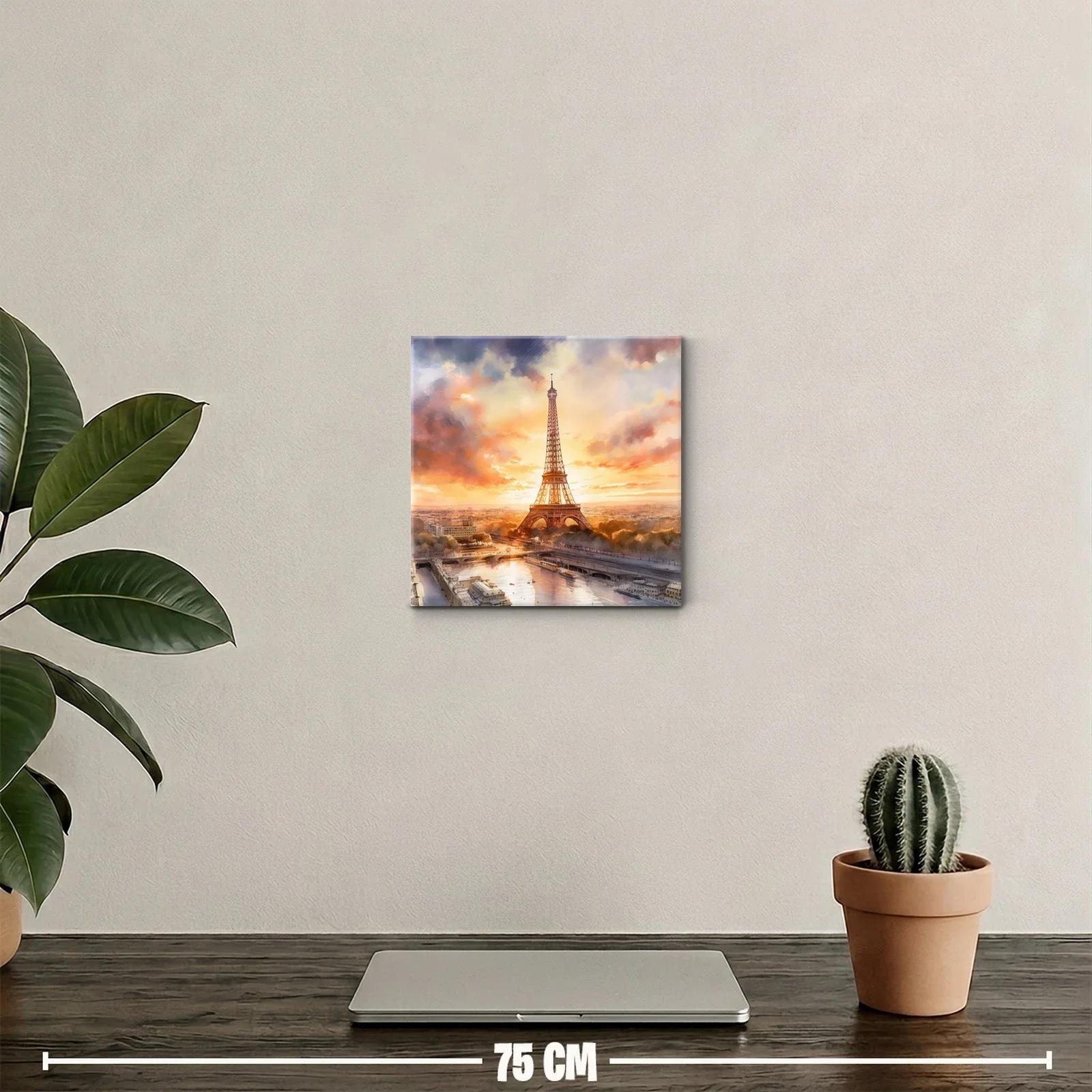 Atardecer romántico con la Torre Eiffel en París — miniatura 2