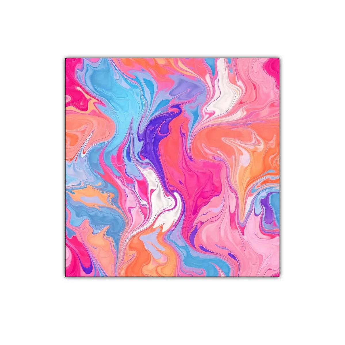 Cuadro abstracto de diseño fluido en colores vibrantes