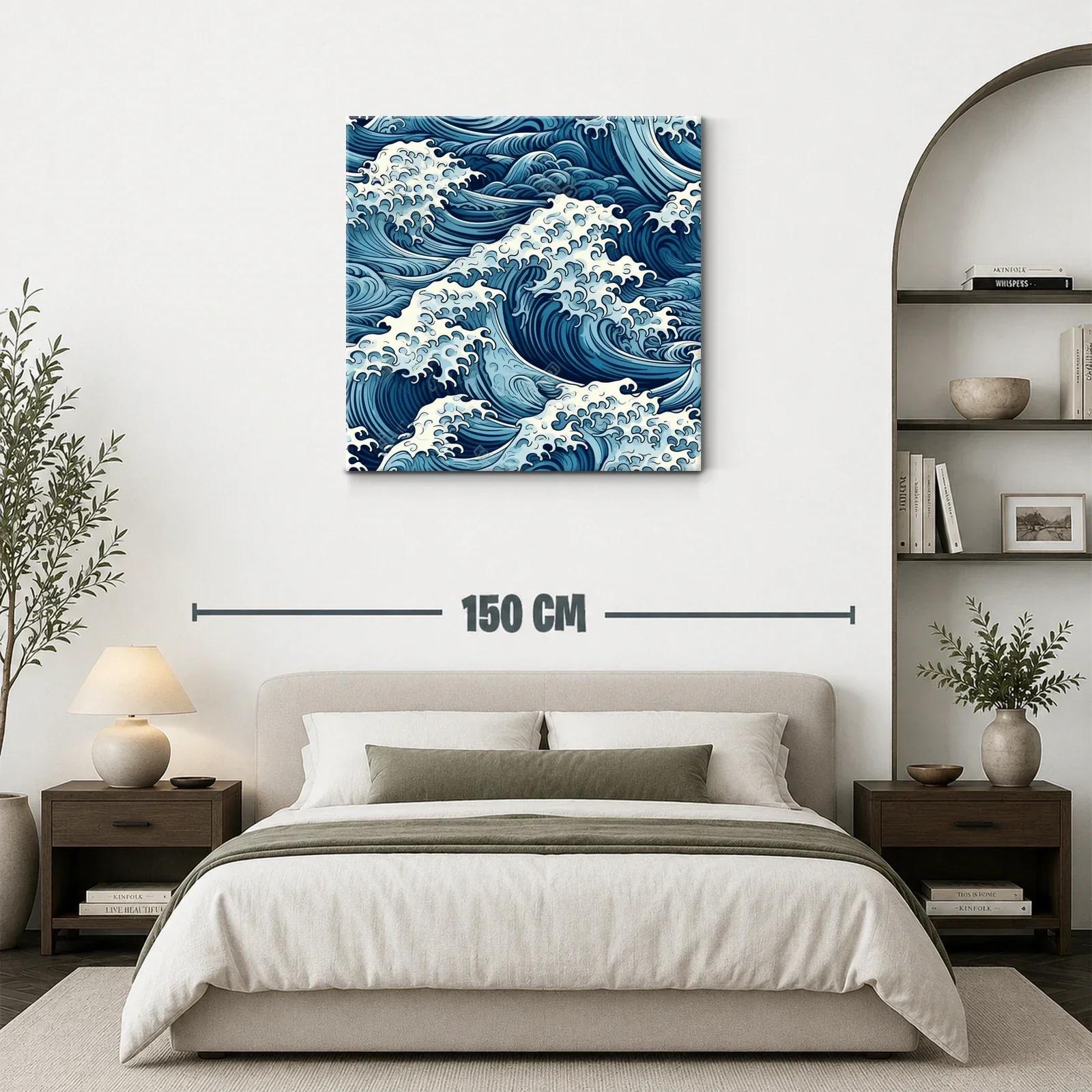 Cuadro con Motivo de Olas en Tonos Azules y Blancos — miniatura 3