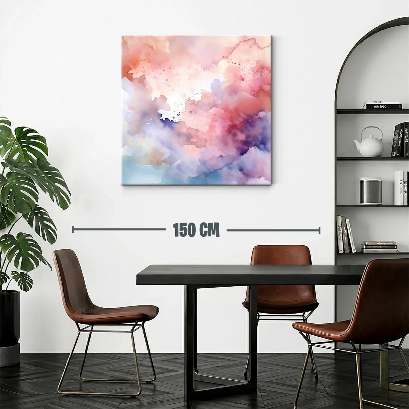 Cuadro abstracto en tonos suaves rosas y lilas — miniatura 2