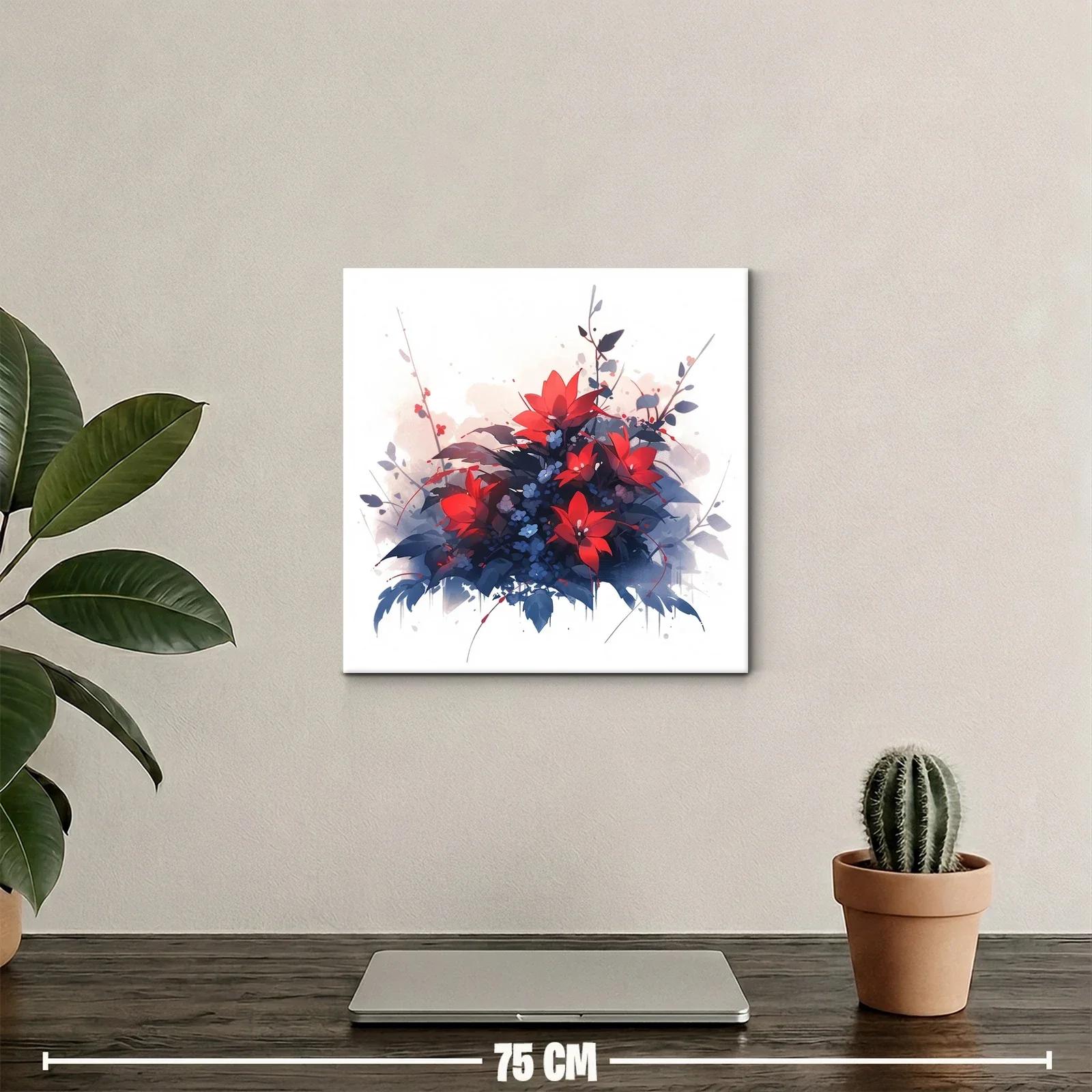 Ramo vibrante de flores rojas sobre fondo suave — miniatura 2