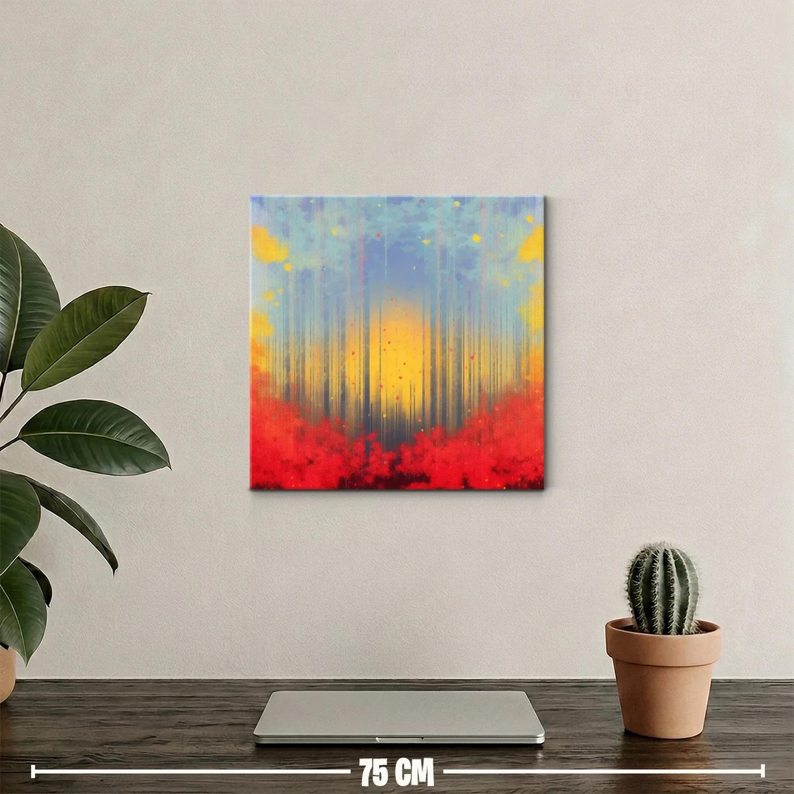 Bosque abstracto con tonos cálidos y fríos en armonía — miniatura 2