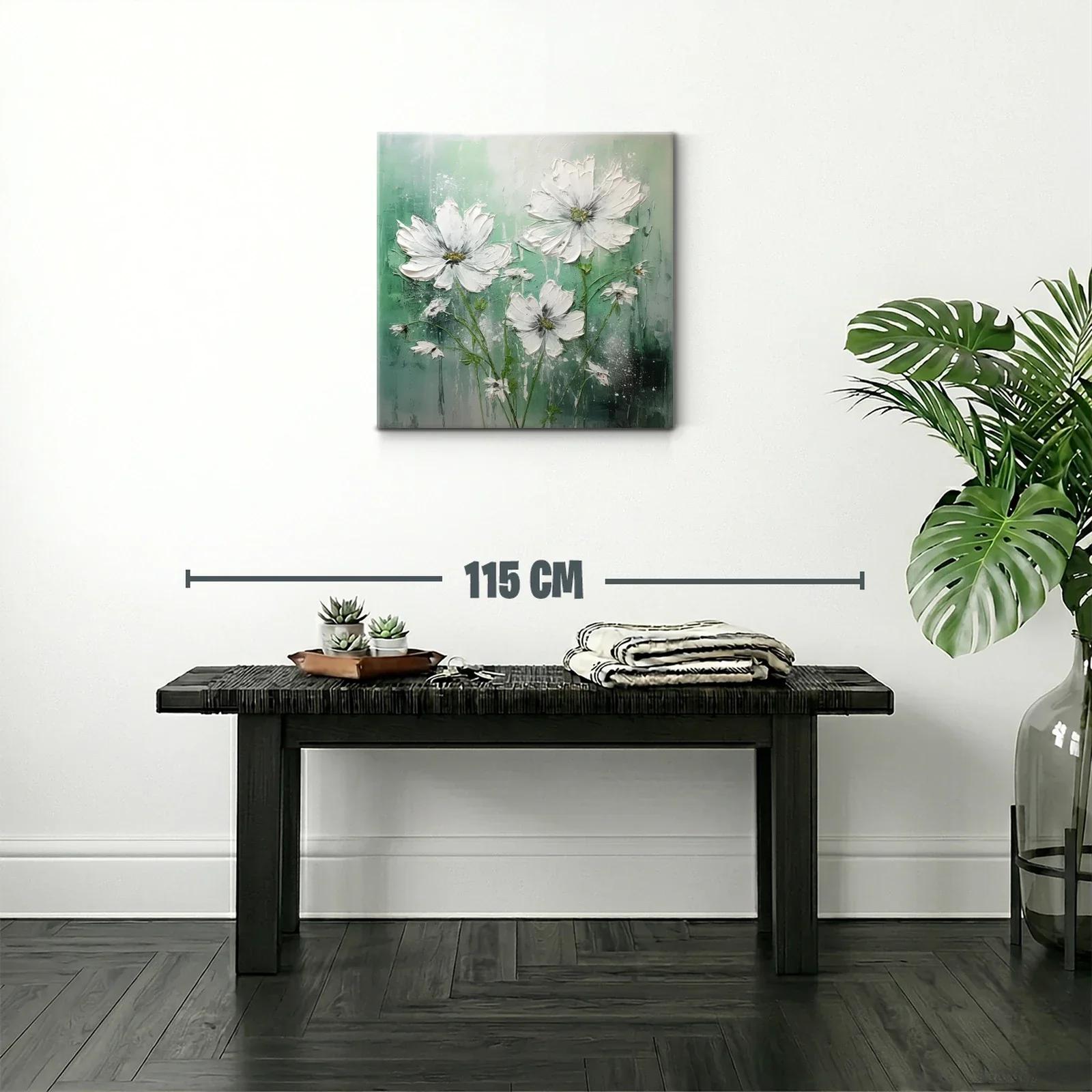 Cuadro floral en tonos verdes y blancos suaves — miniatura 2