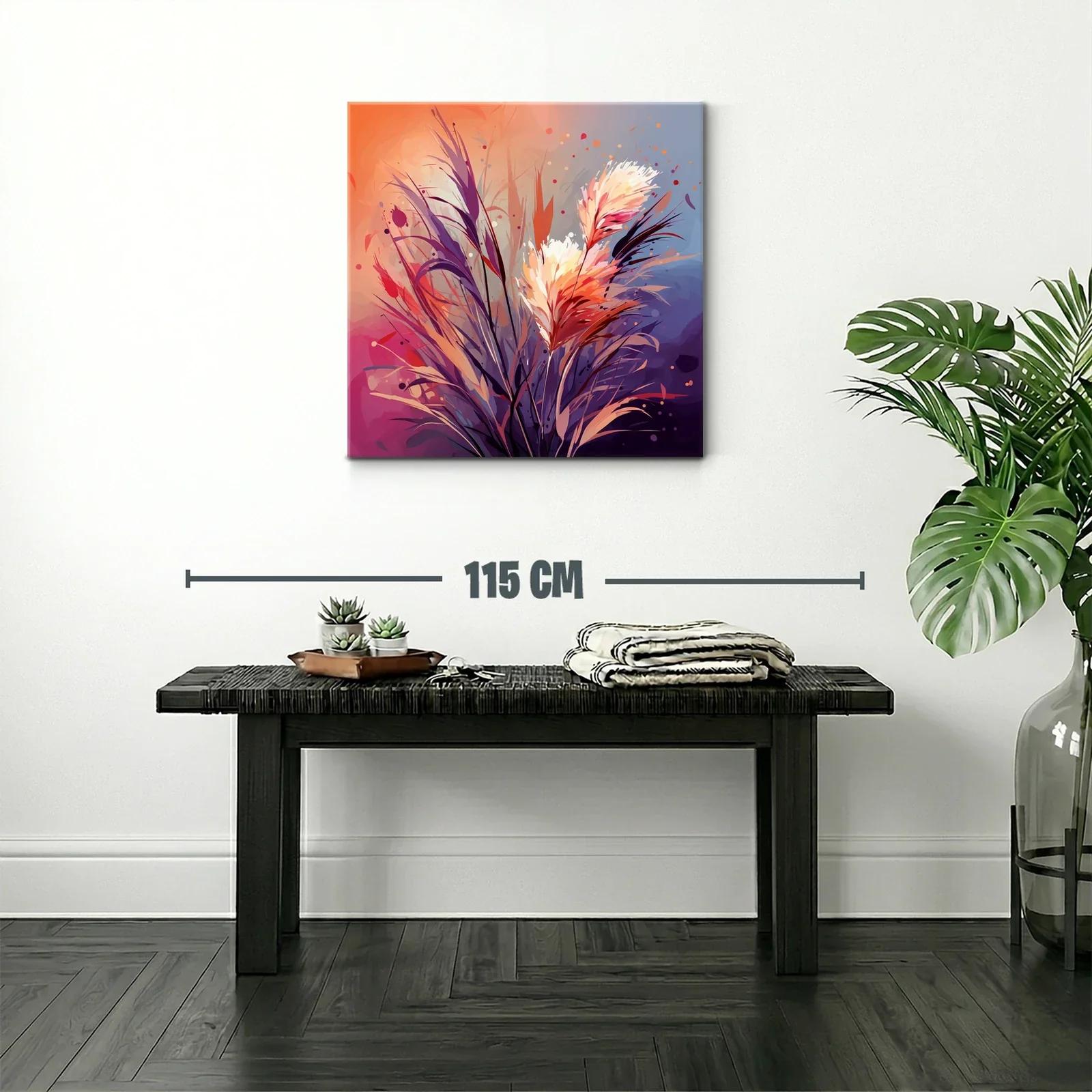 Composición abstracta de flores en tonos cálidos y fríos — miniatura 2