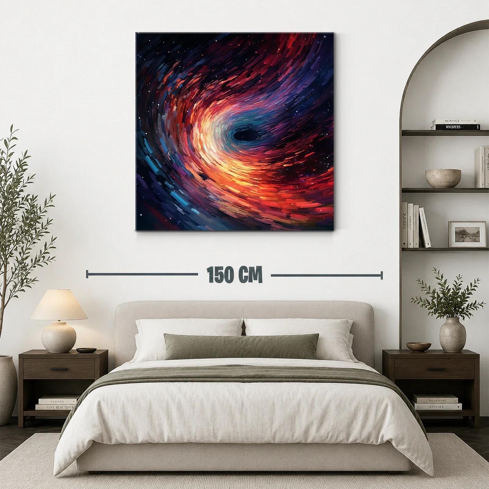 Cuadro abstracto de espiral cósmica en tonos vibrantes — miniatura 3