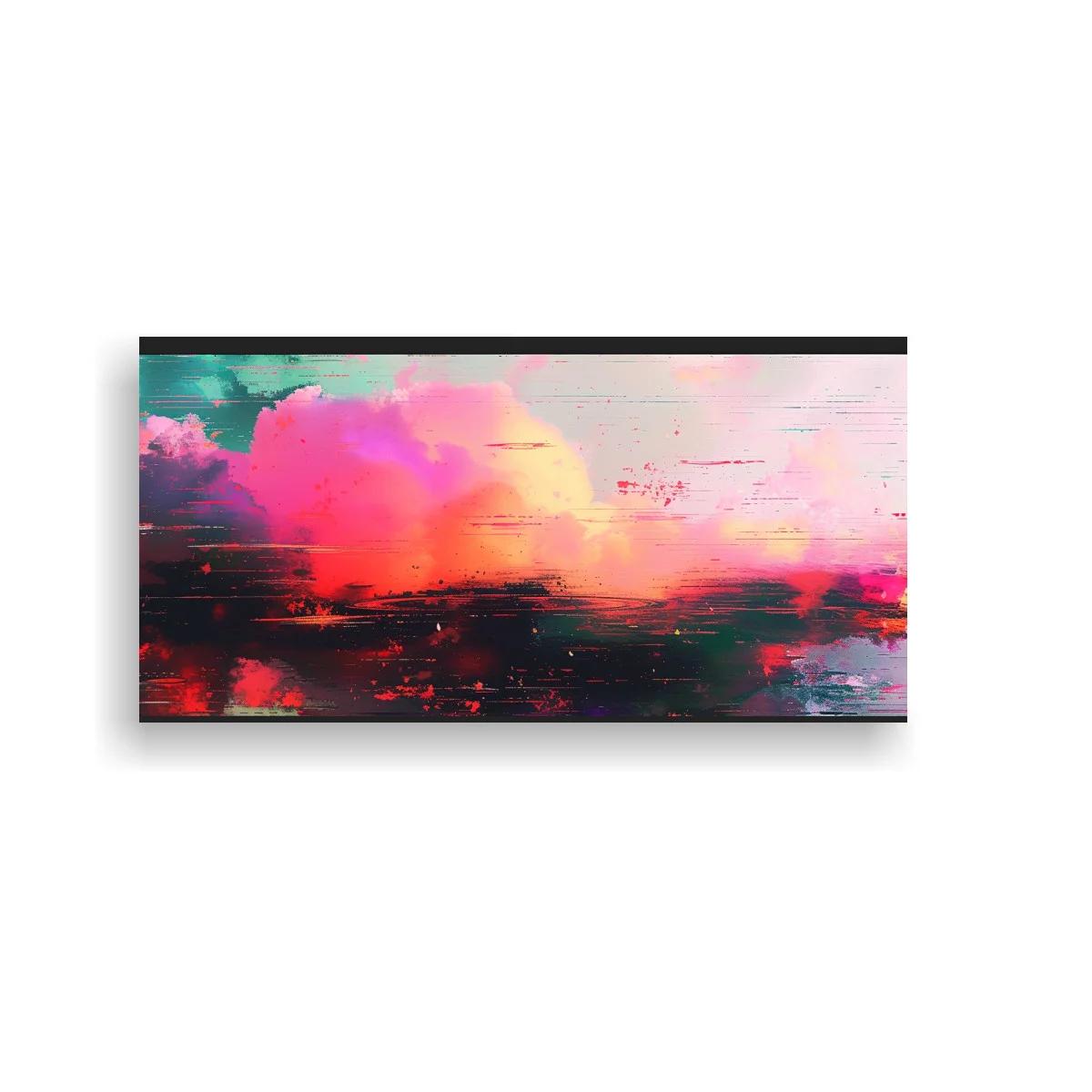 Cuadro paisaje abstracto al atardecer con franja luminosa — imagen principal