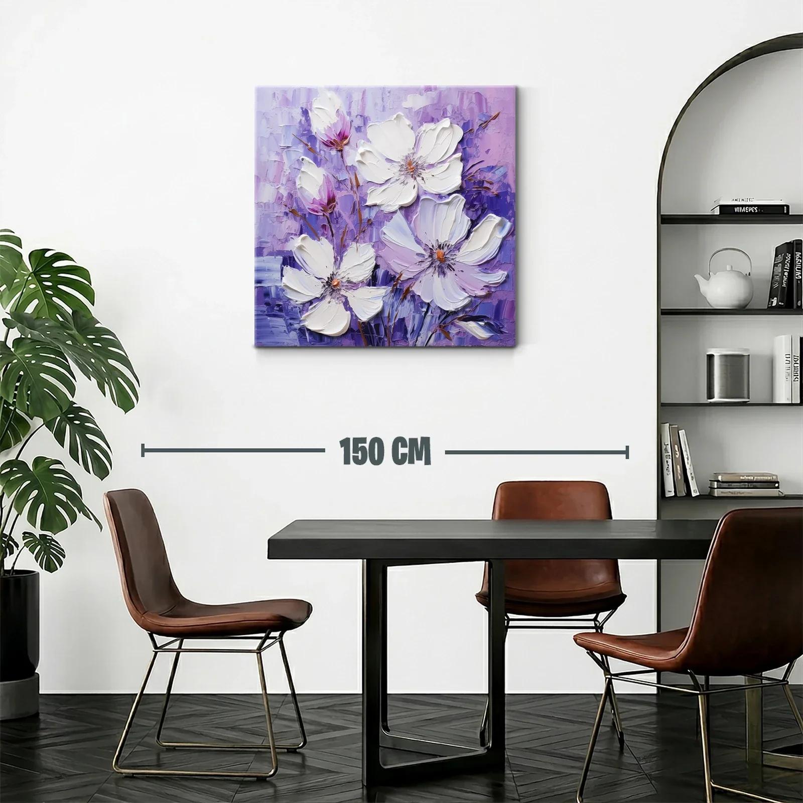 Flores blancas sobre un fondo violeta en relieve — miniatura 2