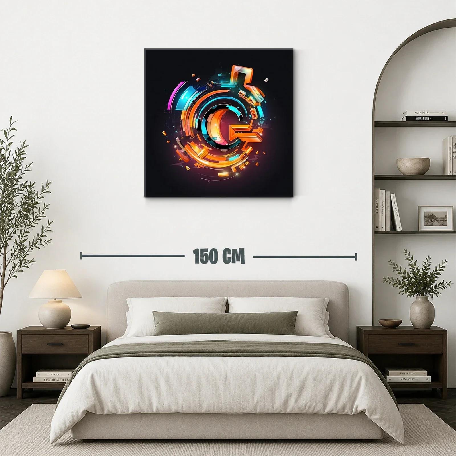 Composición abstracta dinámica en tonos cálidos y fríos vivos — miniatura 3