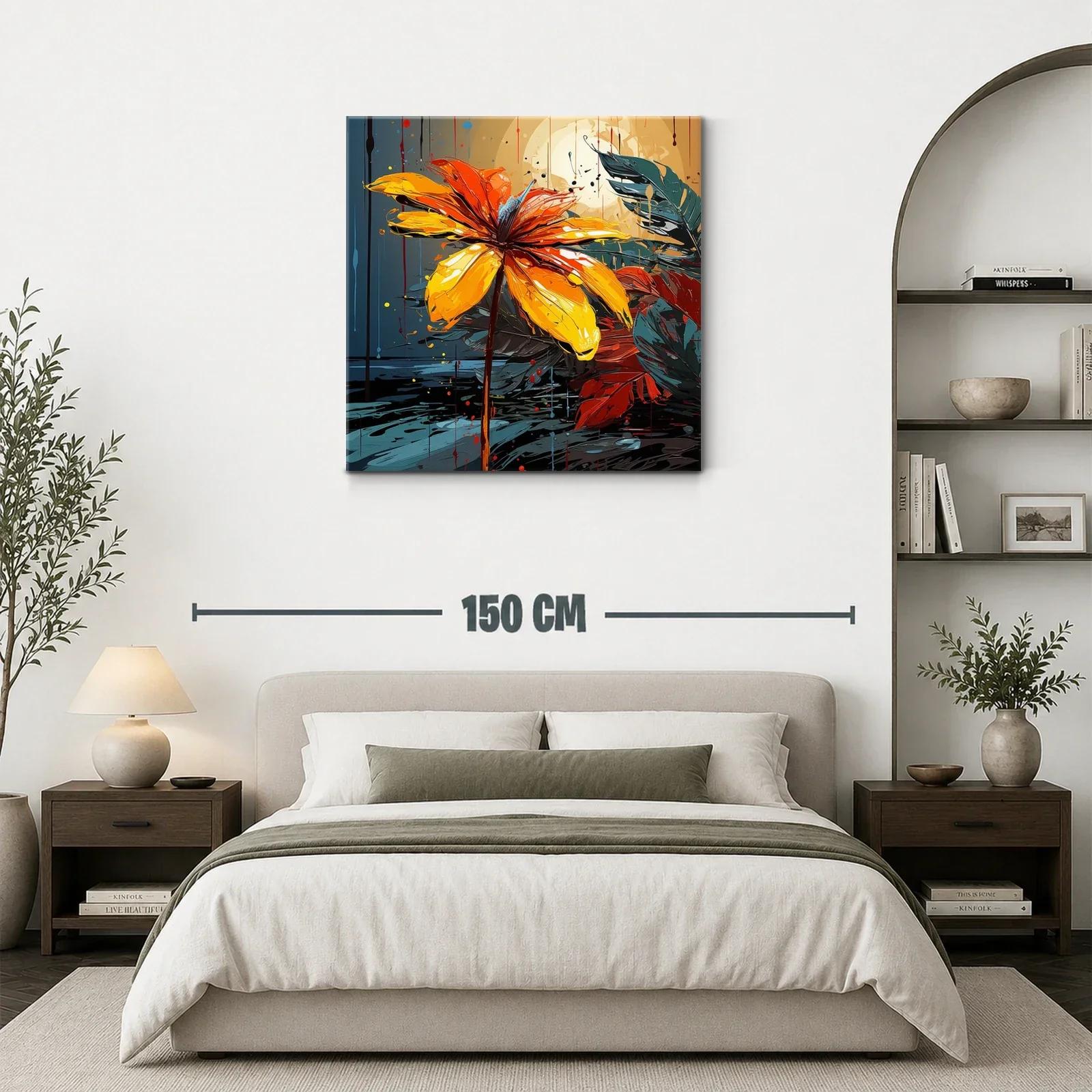 Flor vibrante con tonos cálidos y fondo nocturno — miniatura 3