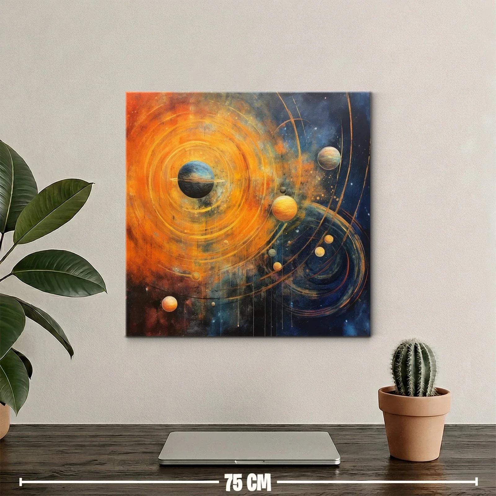 Explosión cósmica de planetas en vibrantes tonos cálidos — miniatura 2